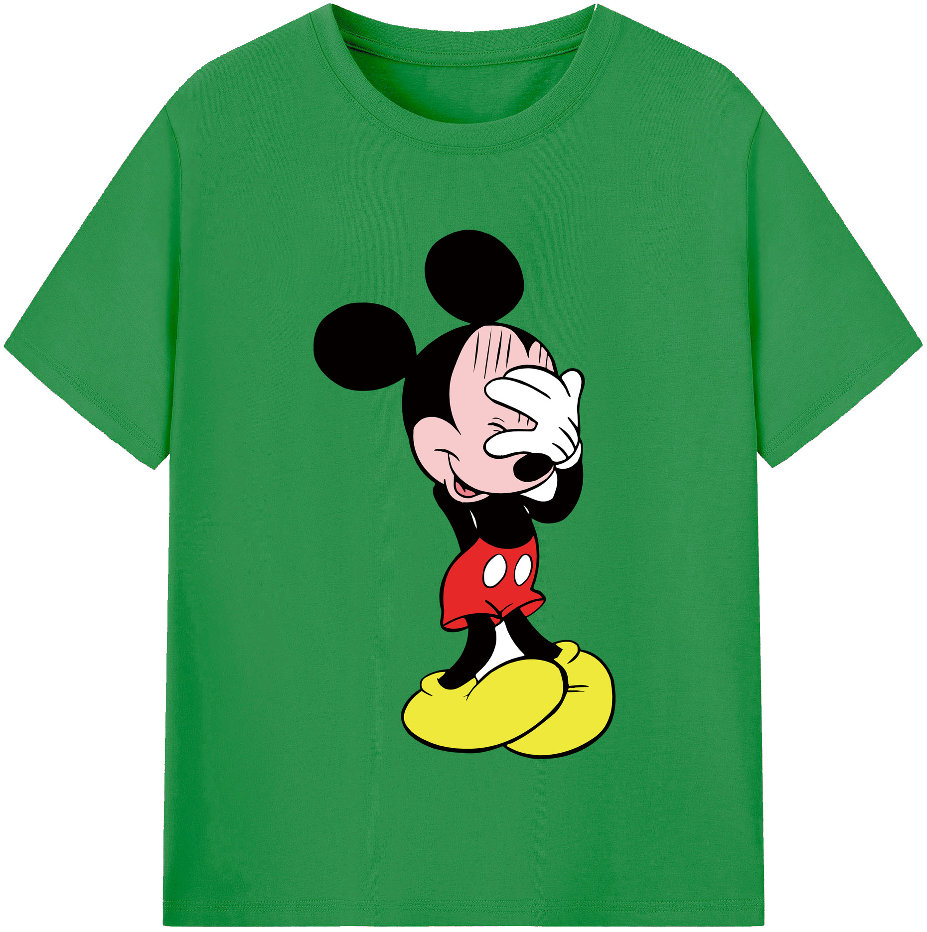 （画像用） ミッキーマウス Mickey Mouse レディースカジュアルプリントTシャツ（綿100％）