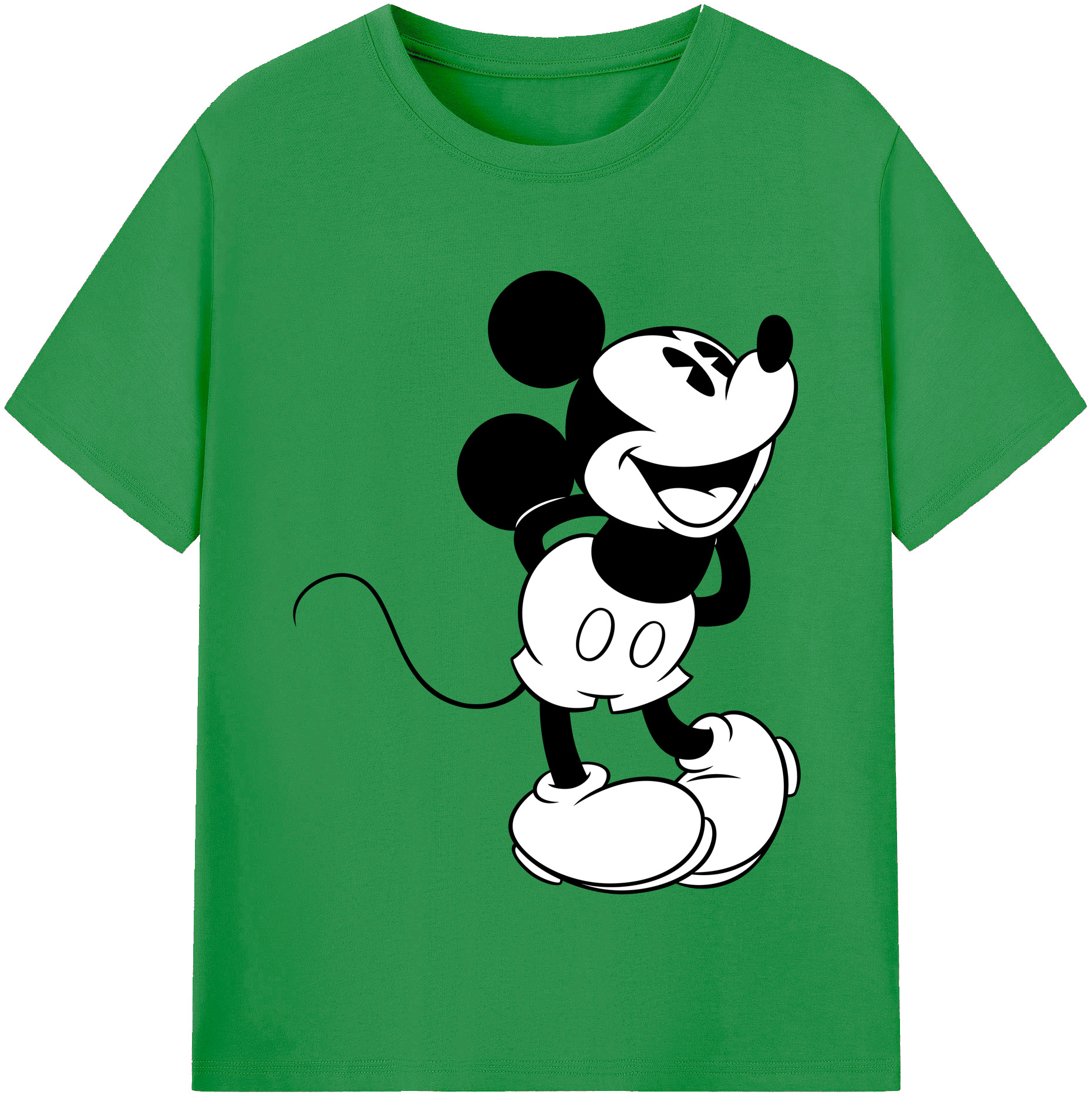 （画像用） ミッキーマウス Mickey Mouse レディースカジュアルプリントTシャツ（綿100％）