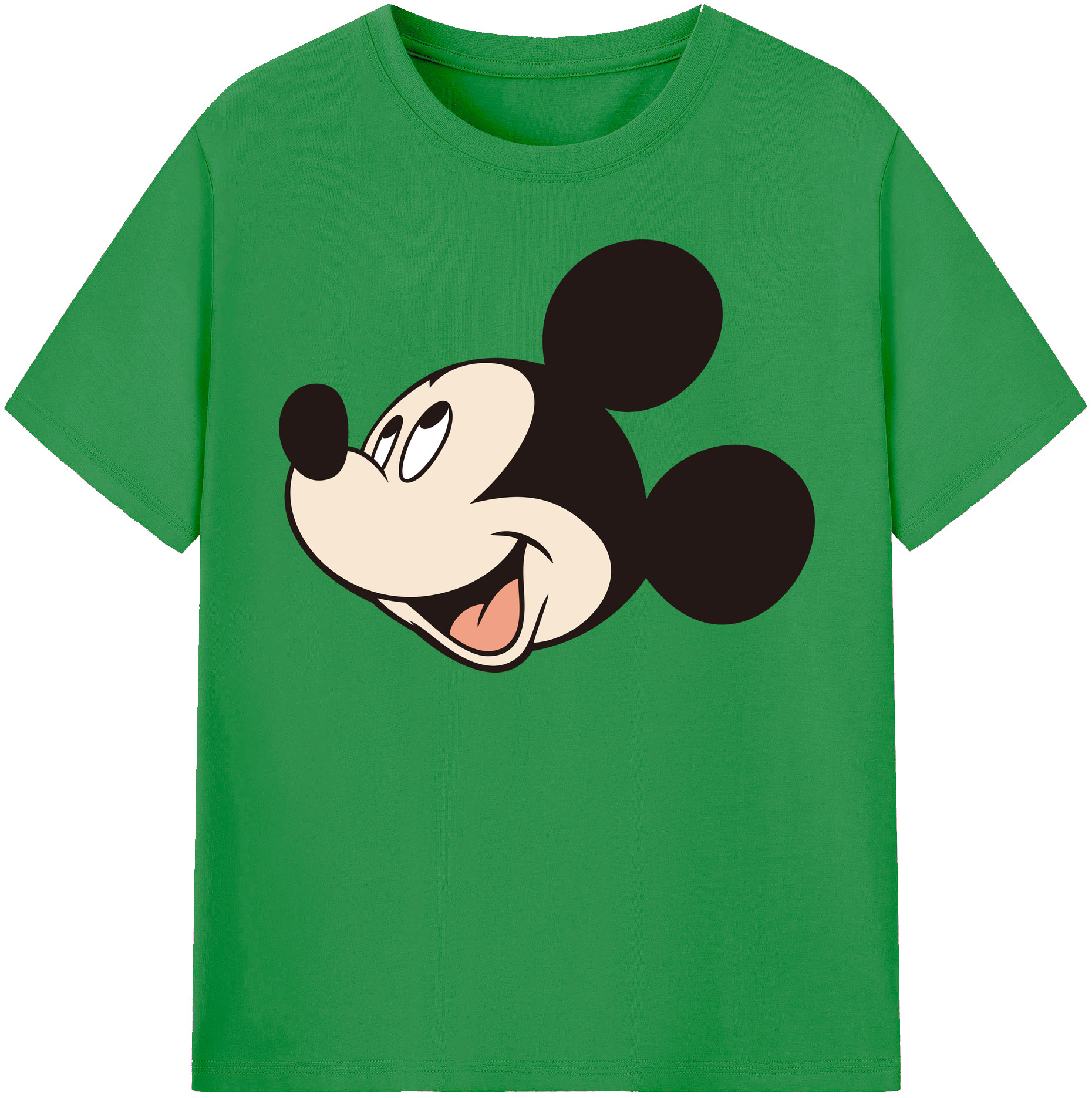 （画像用） ミッキーマウス Mickey Mouse レディースカジュアルプリントTシャツ（綿100％）