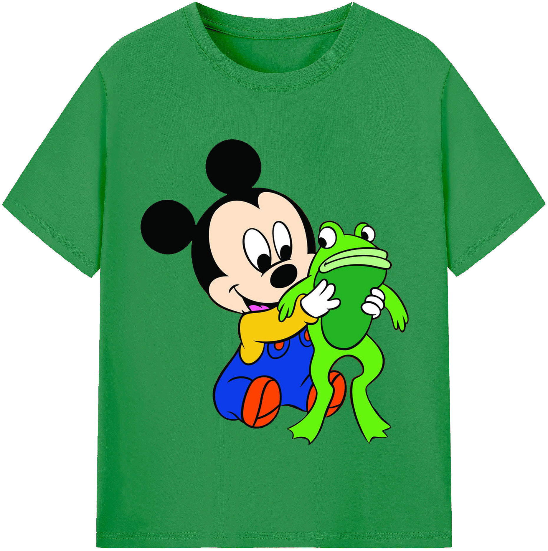 （画像用） ミッキーマウス Mickey Mouse レディースカジュアルプリントTシャツ（綿100％）