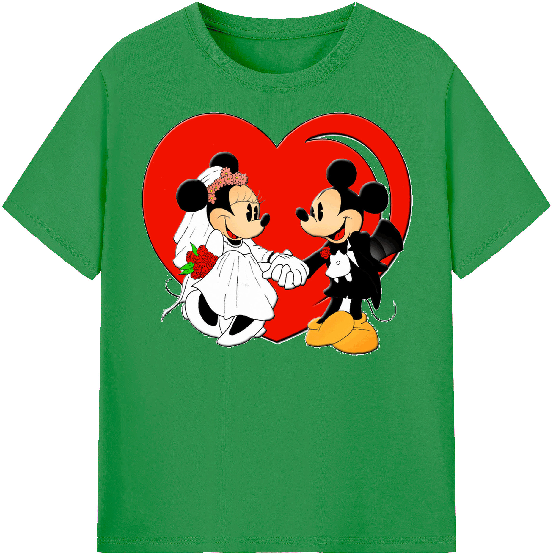 （画像用） ミッキーマウス Mickey Mouse レディースカジュアルプリントTシャツ（綿100％）