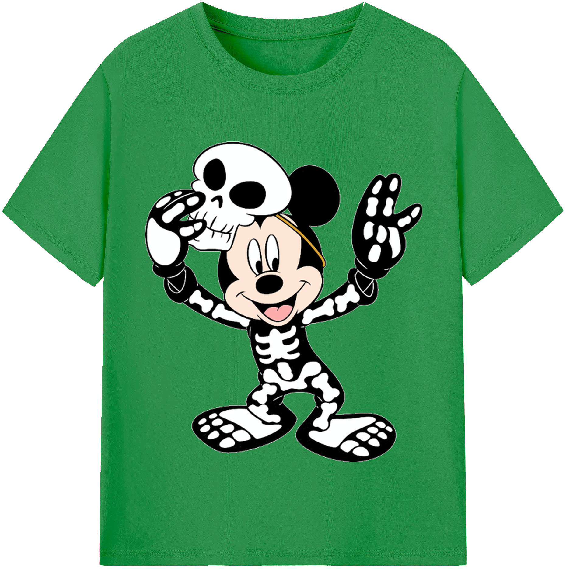 （画像用） ミッキーマウス Mickey Mouse レディースカジュアルプリントTシャツ（綿100％）