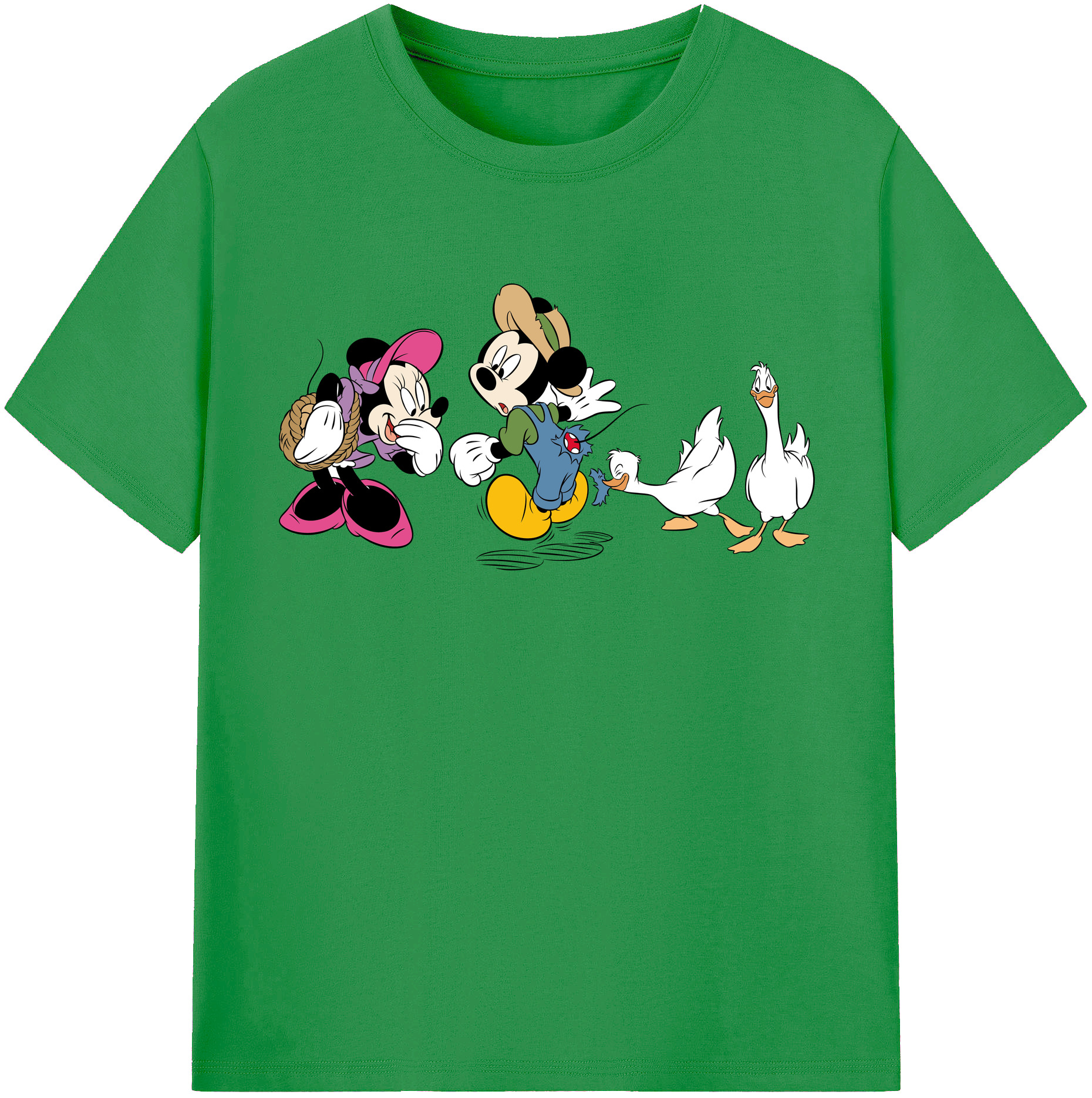 （画像用） ミッキーマウス Mickey Mouse レディースカジュアルプリントTシャツ（綿100％）
