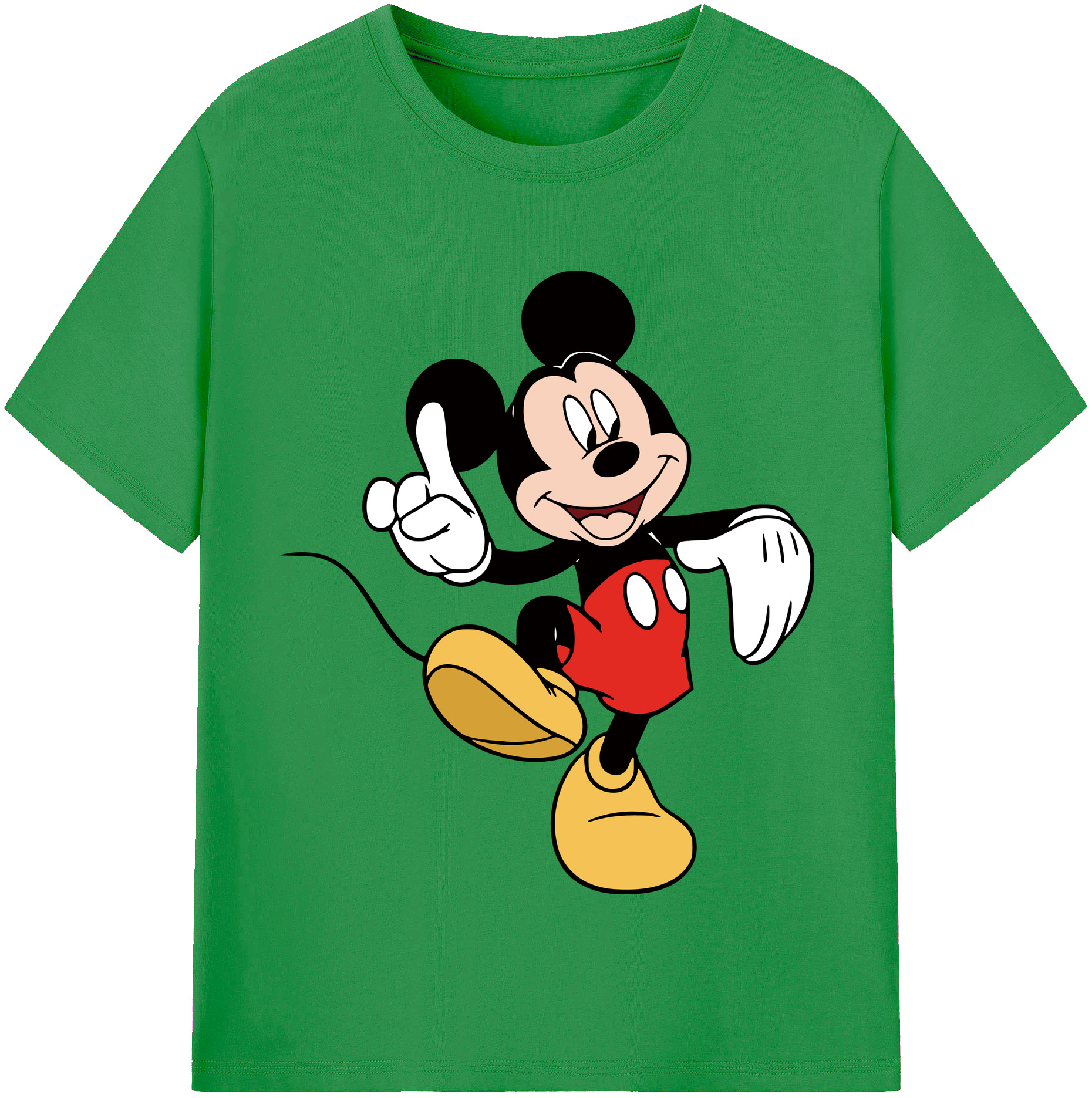 （画像用） ミッキーマウス Mickey Mouse レディースカジュアルプリントTシャツ（綿100％）