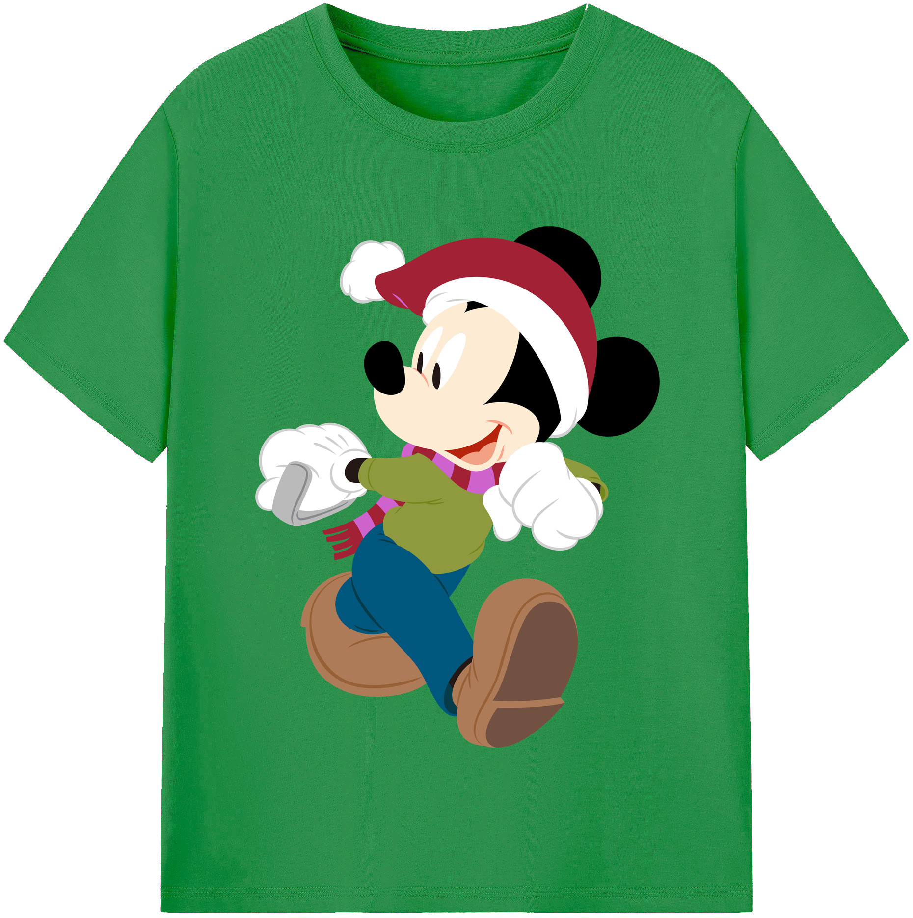 （画像用） ミッキーマウス Mickey Mouse レディースカジュアルプリントTシャツ（綿100％）