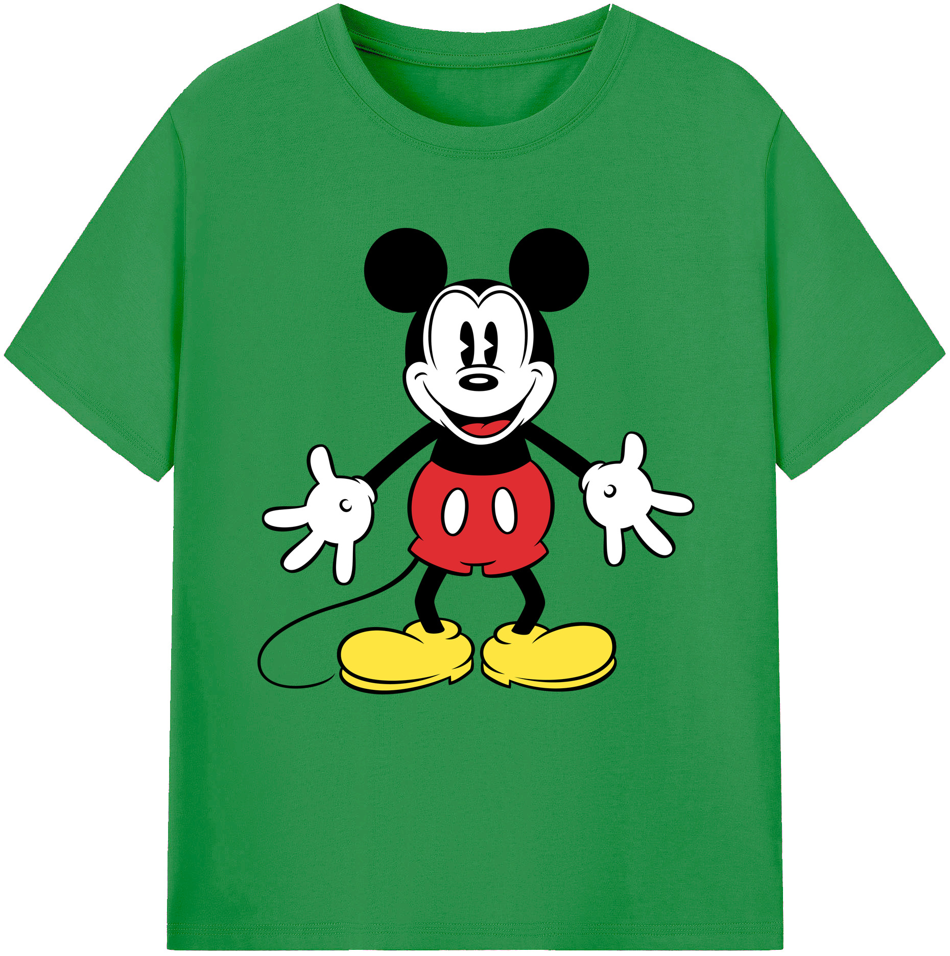 （画像用） ミッキーマウス Mickey Mouse レディースカジュアルプリントTシャツ（綿100％）