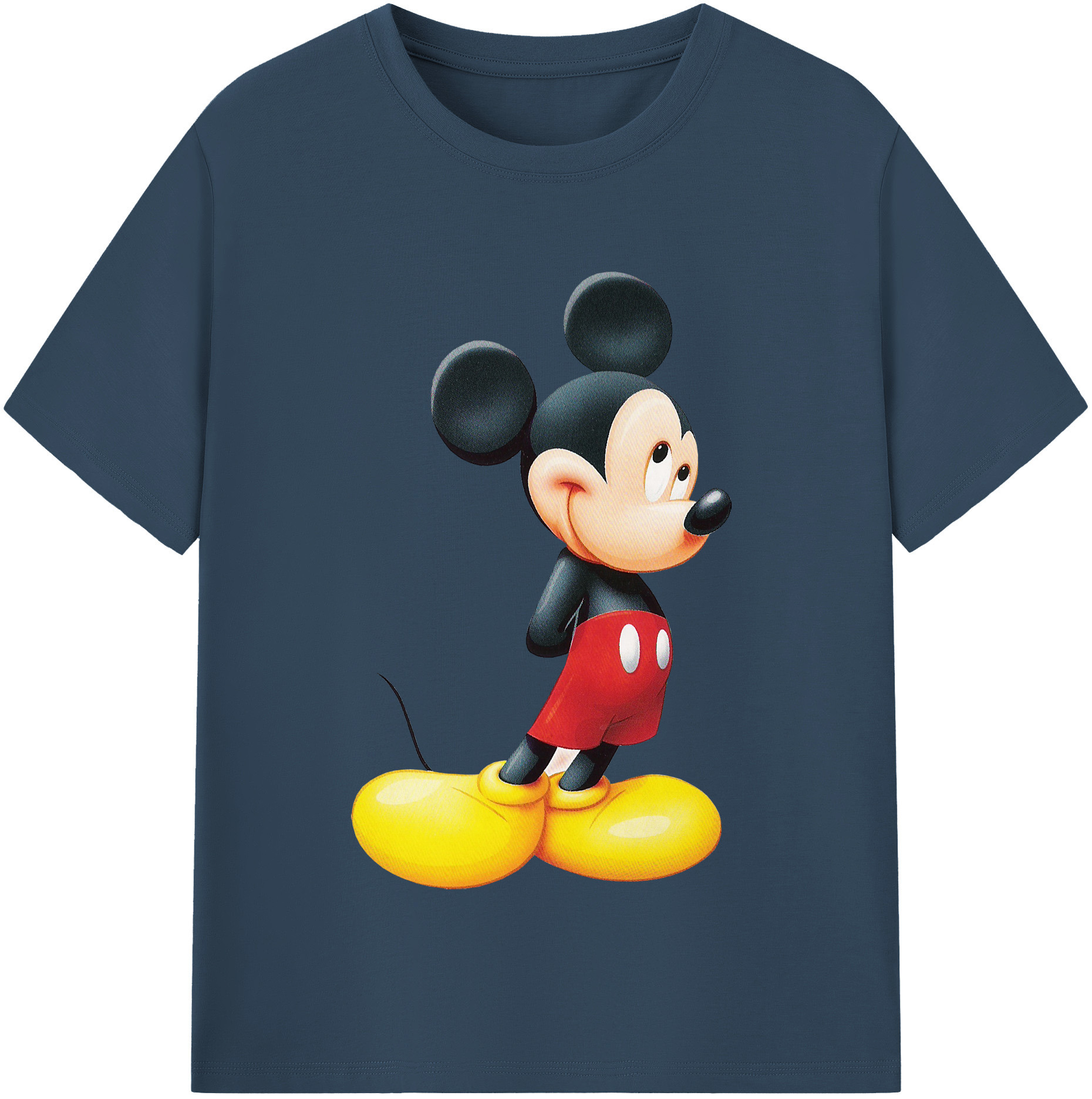 （画像用） ミッキーマウス Mickey Mouse レディースカジュアルプリントTシャツ（綿100％）