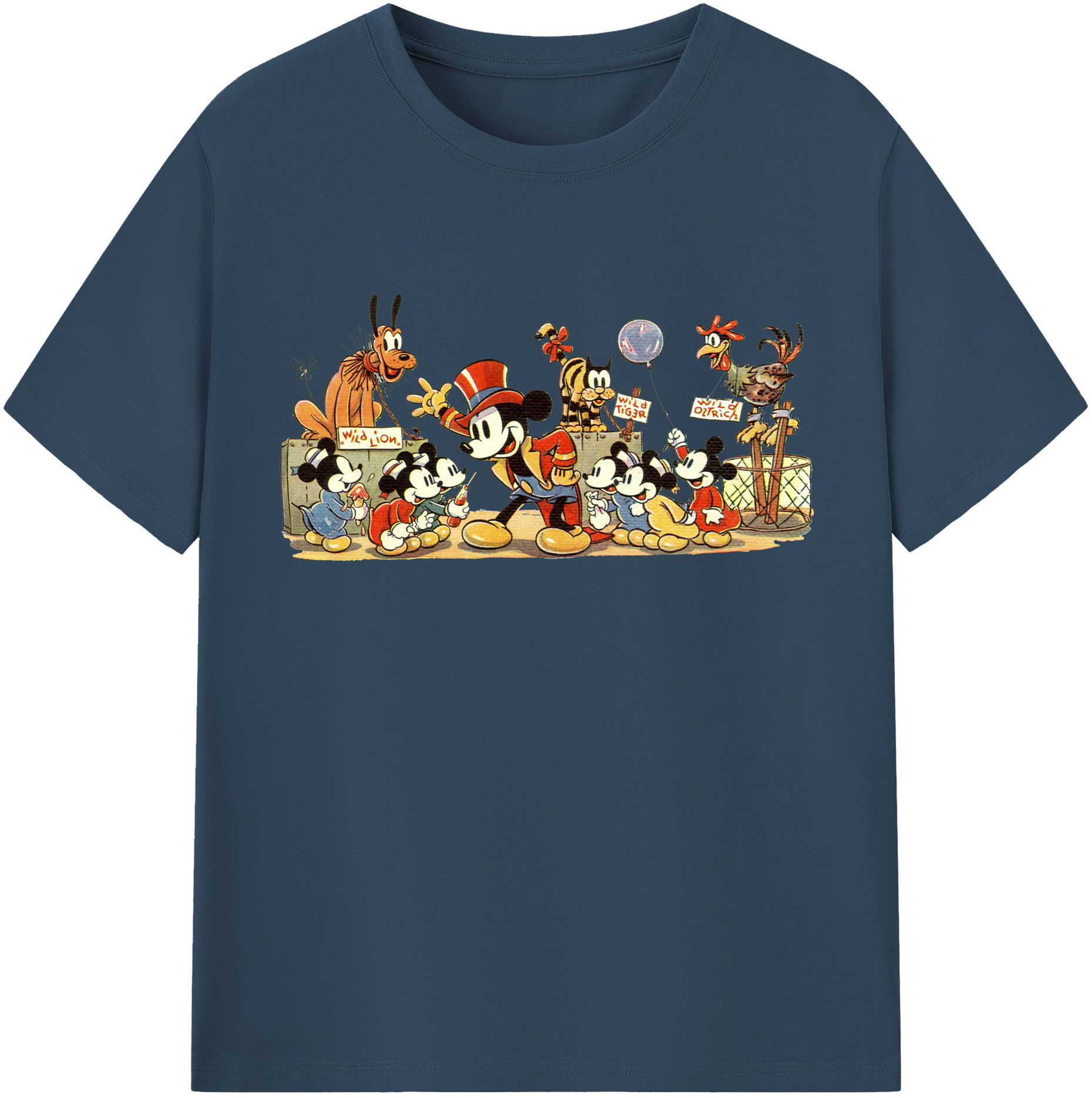 （画像用） ミッキーマウス Mickey Mouse レディースカジュアルプリントTシャツ（綿100％）