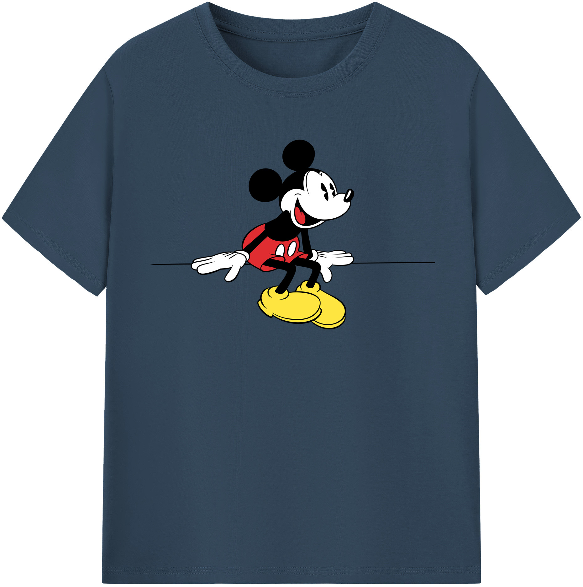 （画像用） ミッキーマウス Mickey Mouse レディースカジュアルプリントTシャツ（綿100％）