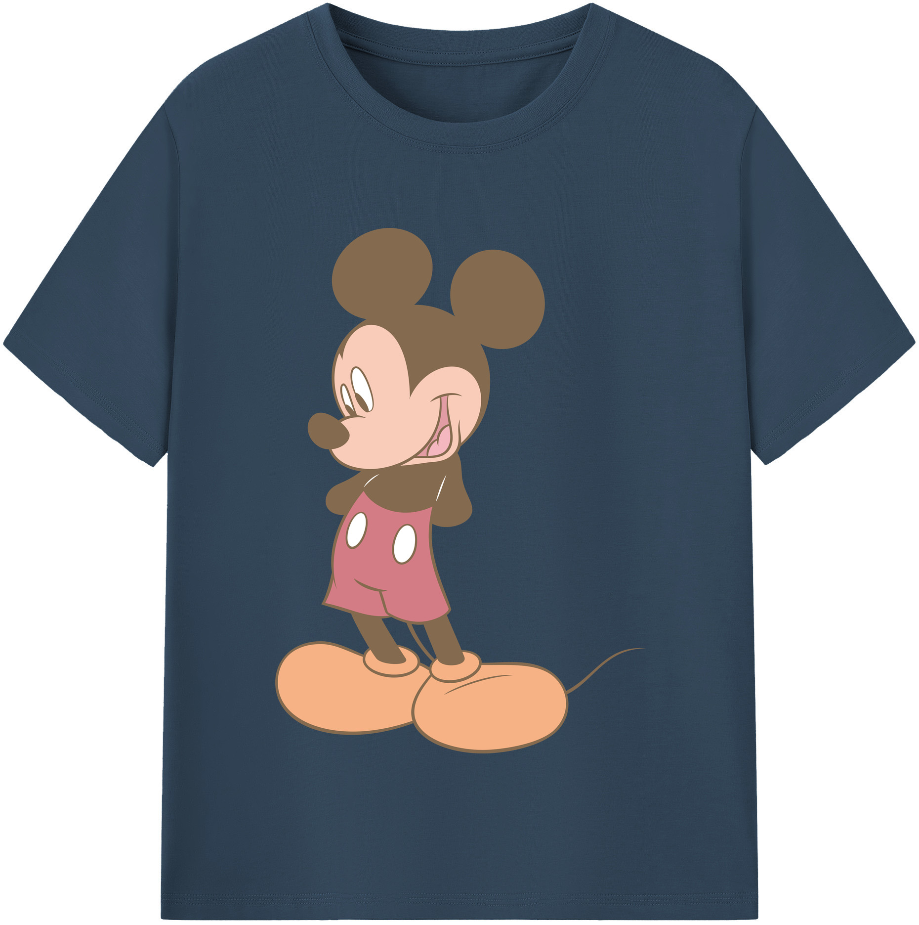 （画像用） ミッキーマウス Mickey Mouse レディースカジュアルプリントTシャツ（綿100％）