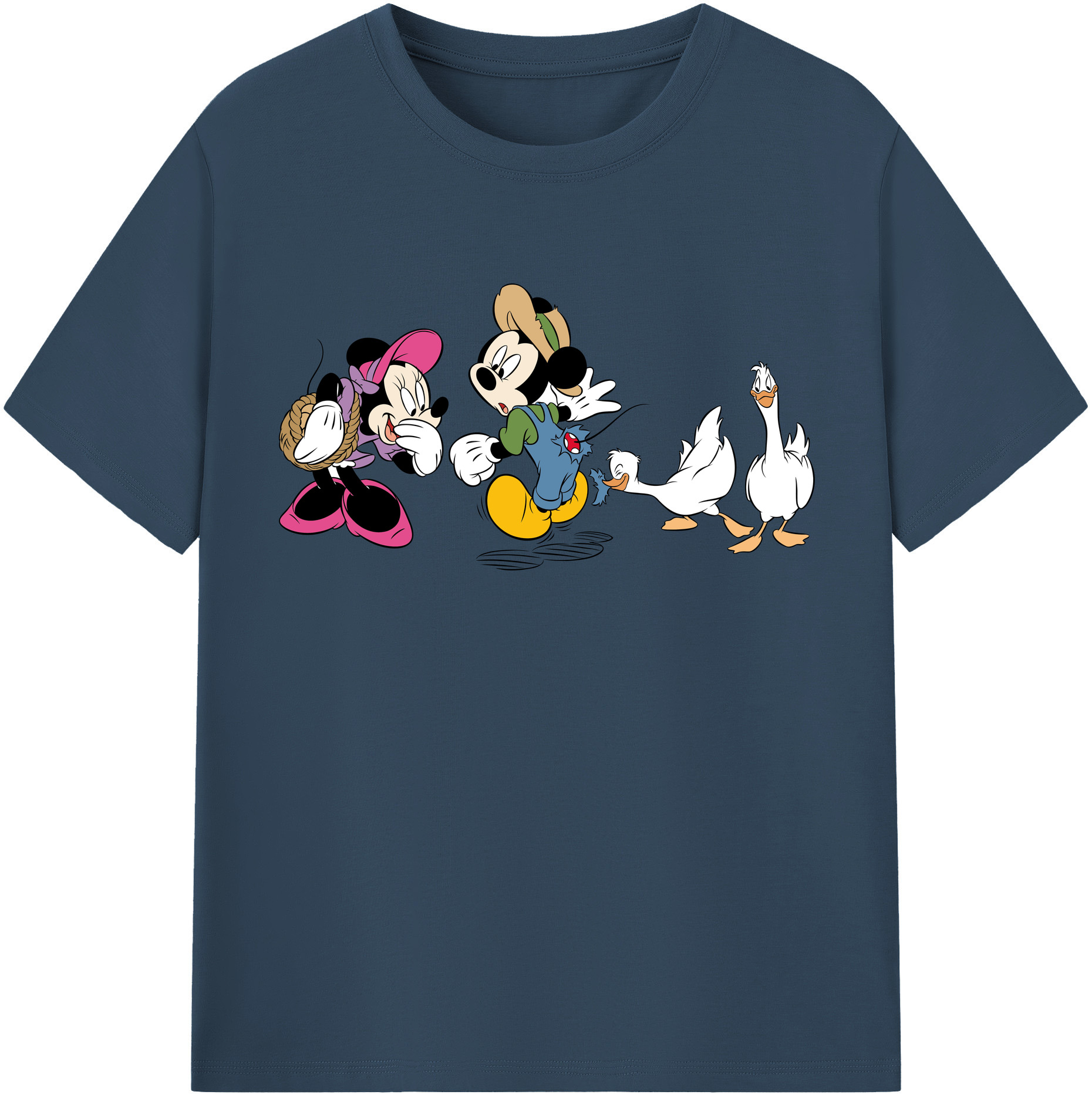 （画像用） ミッキーマウス Mickey Mouse レディースカジュアルプリントTシャツ（綿100％）