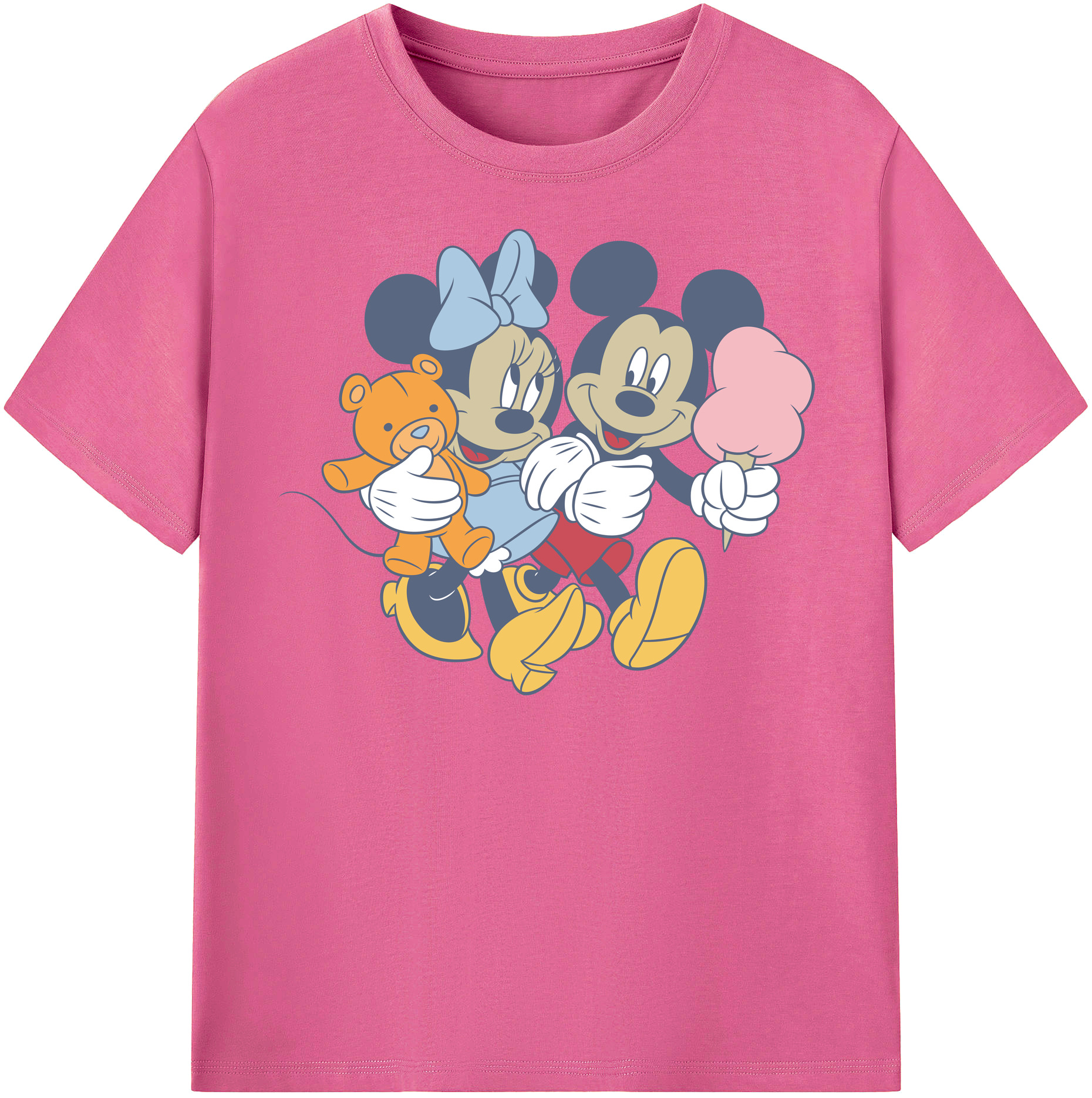 （画像用） ミッキーマウス Mickey Mouse レディースカジュアルプリントTシャツ（綿100％）