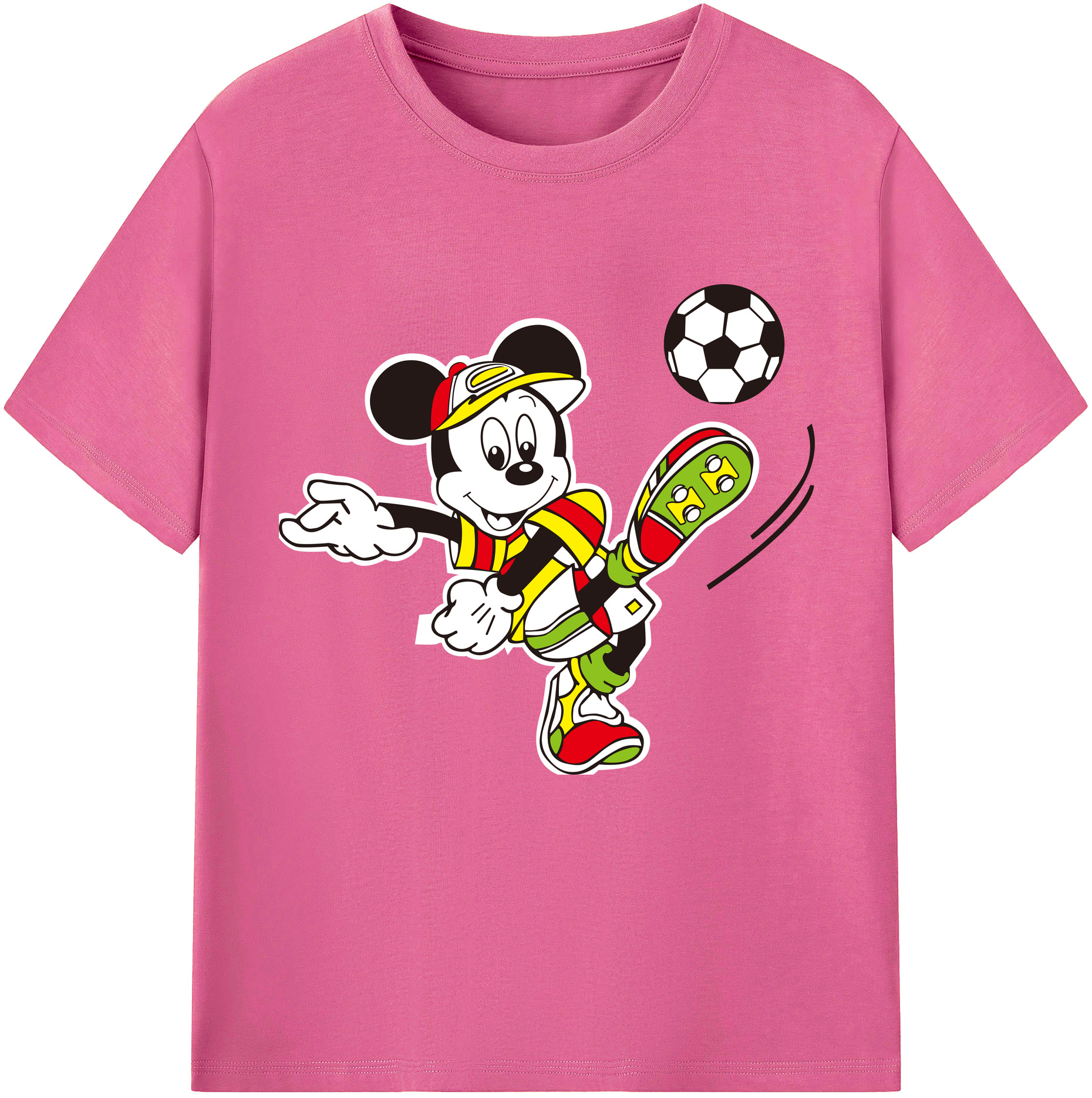 （画像用） ミッキーマウス Mickey Mouse レディースカジュアルプリントTシャツ（綿100％）