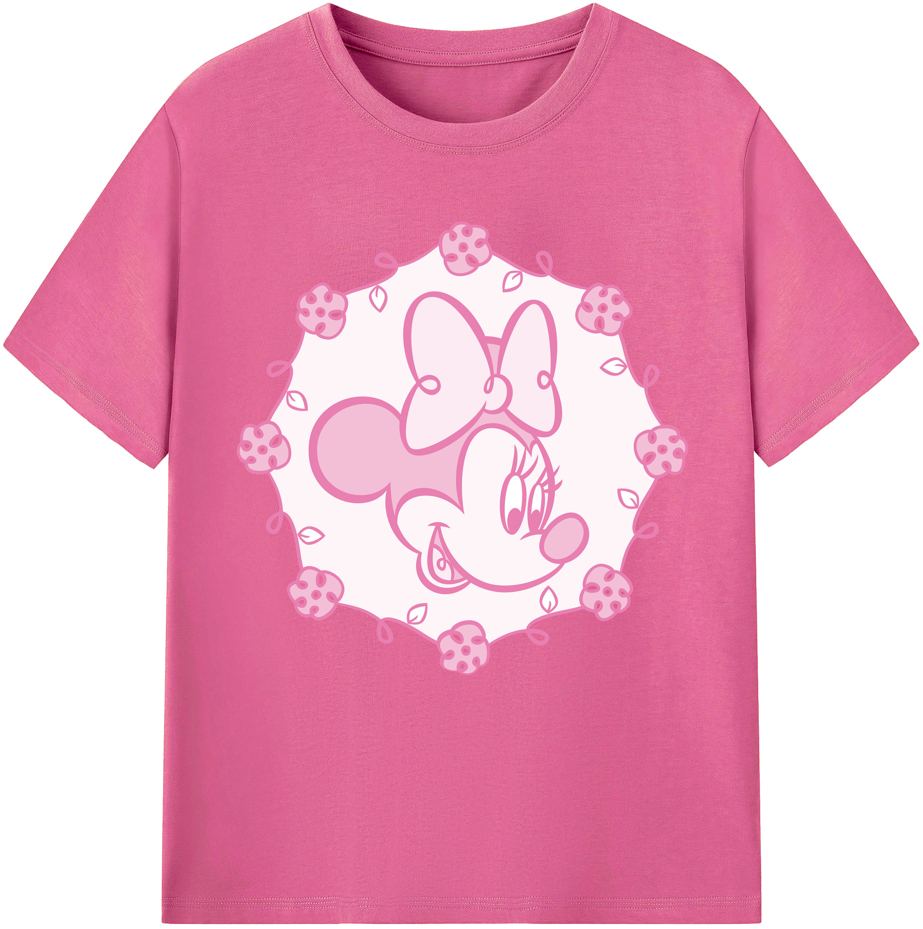 （画像用） ミッキーマウス Mickey Mouse レディースカジュアルプリントTシャツ（綿100％）