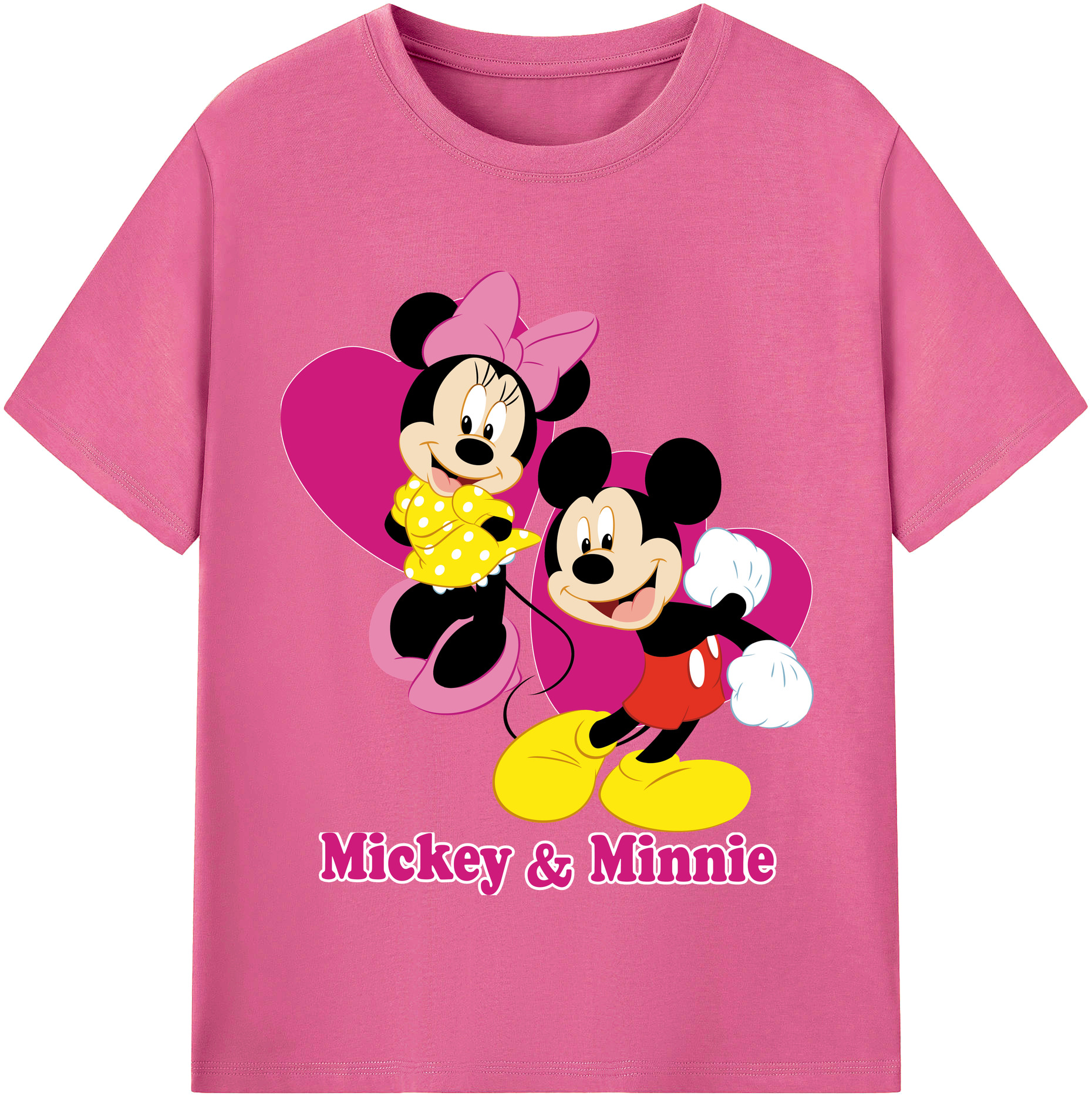 （画像用） ミッキーマウス Mickey Mouse レディースカジュアルプリントTシャツ（綿100％）