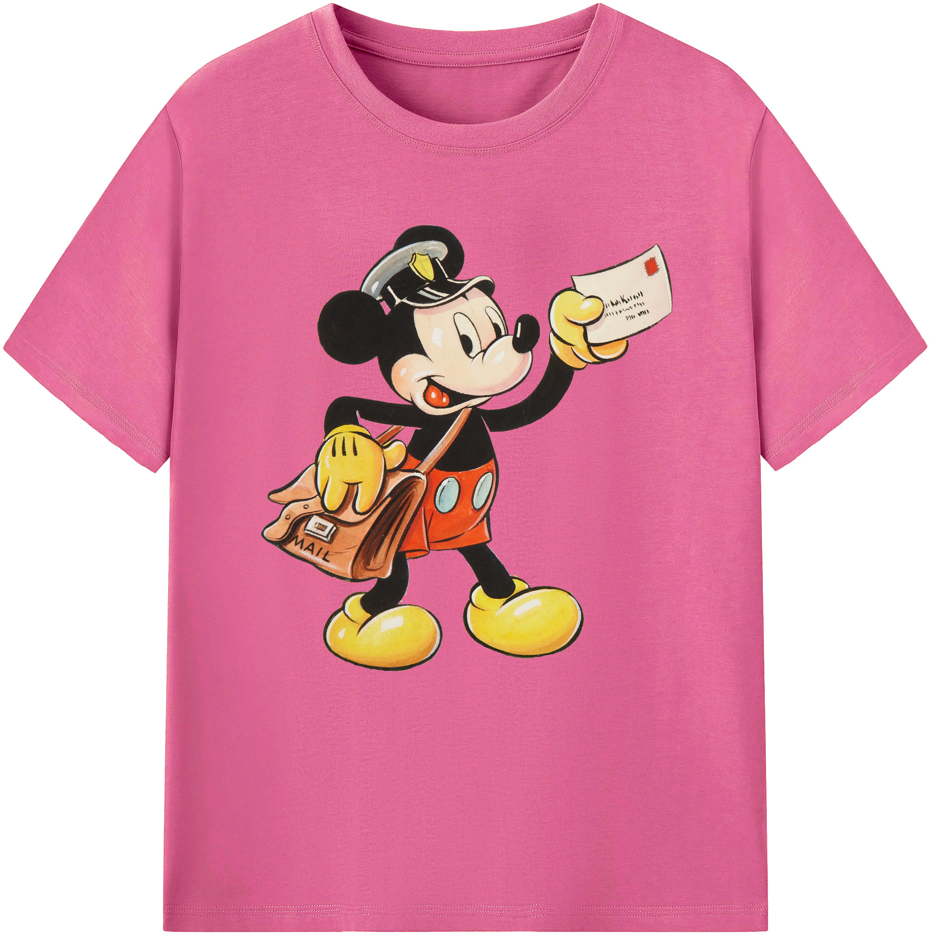 （画像用） ミッキーマウス Mickey Mouse レディースカジュアルプリントTシャツ（綿100％）