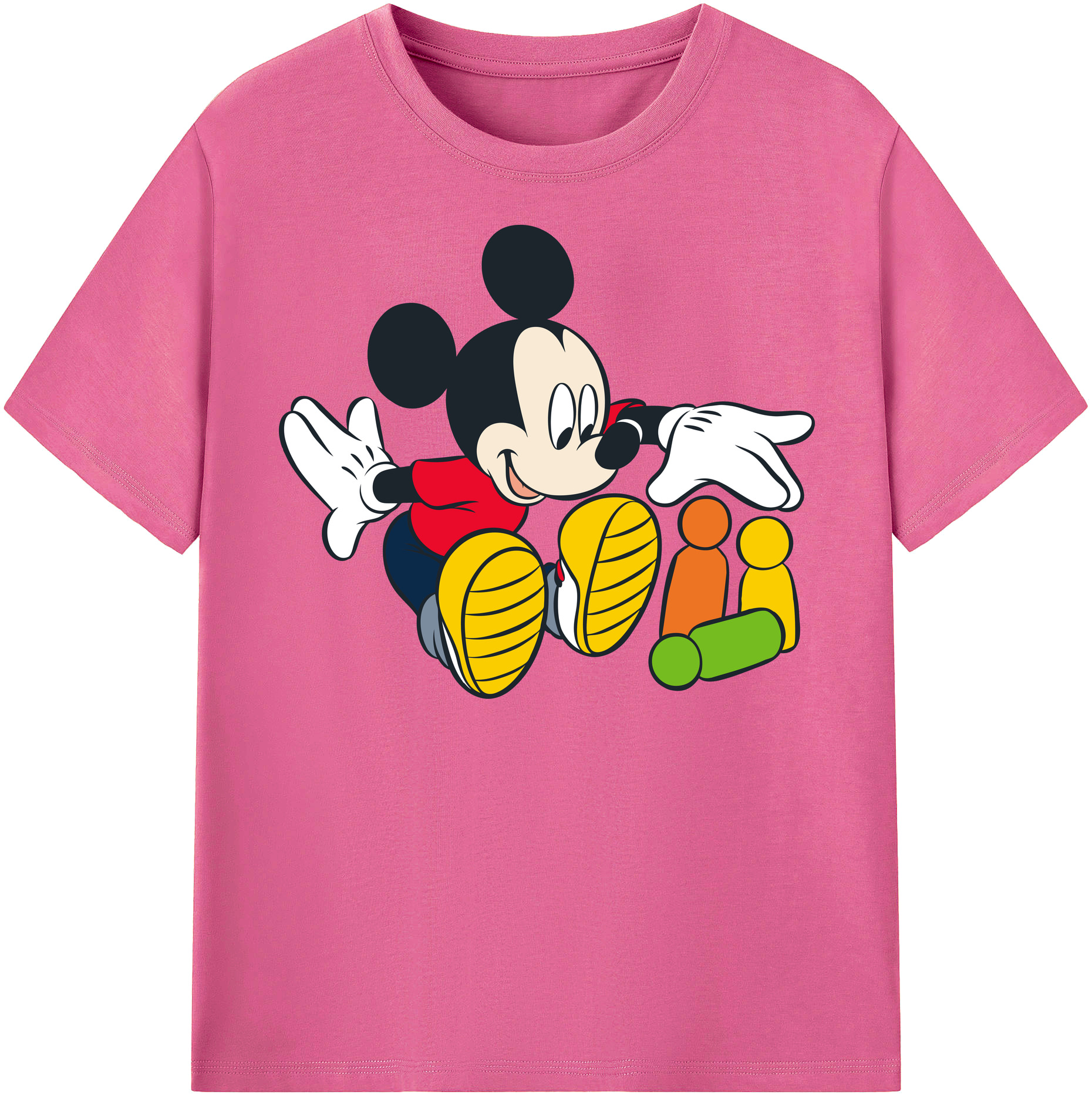 （画像用） ミッキーマウス Mickey Mouse レディースカジュアルプリントTシャツ（綿100％）