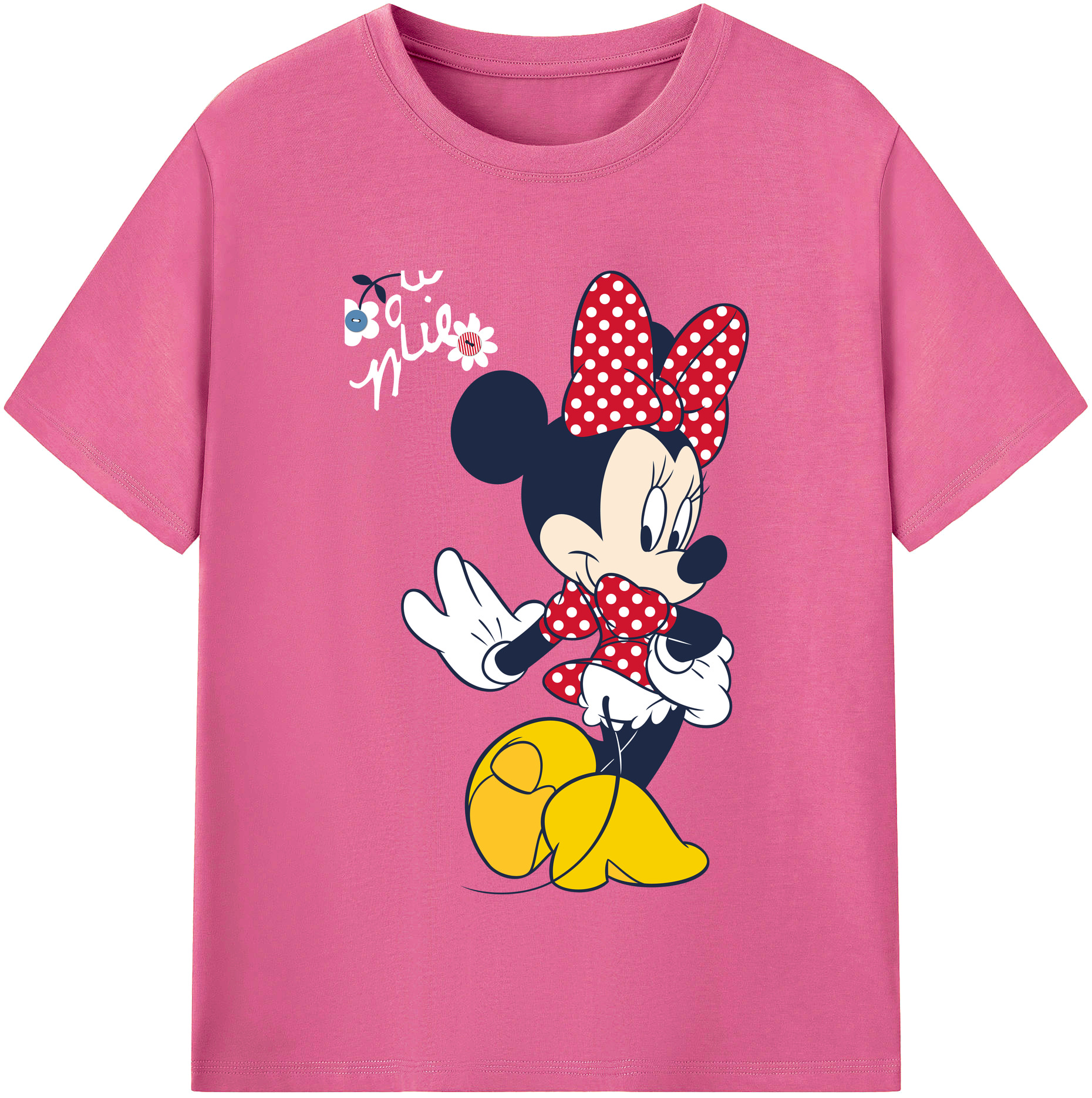 （画像用） ミッキーマウス Mickey Mouse レディースカジュアルプリントTシャツ（綿100％）