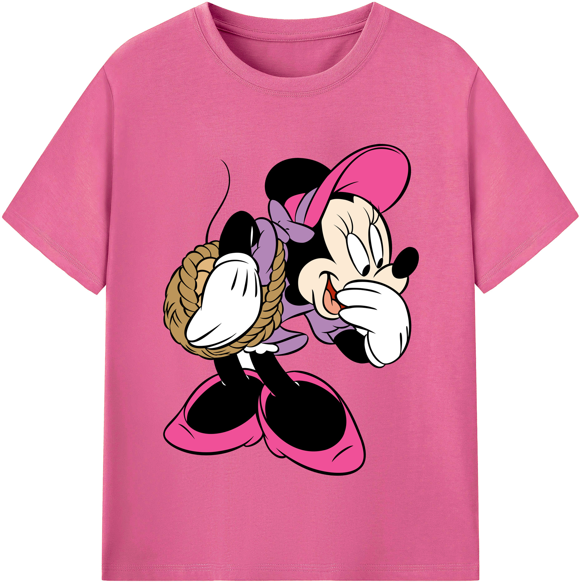 （画像用） ミッキーマウス Mickey Mouse レディースカジュアルプリントTシャツ（綿100％）