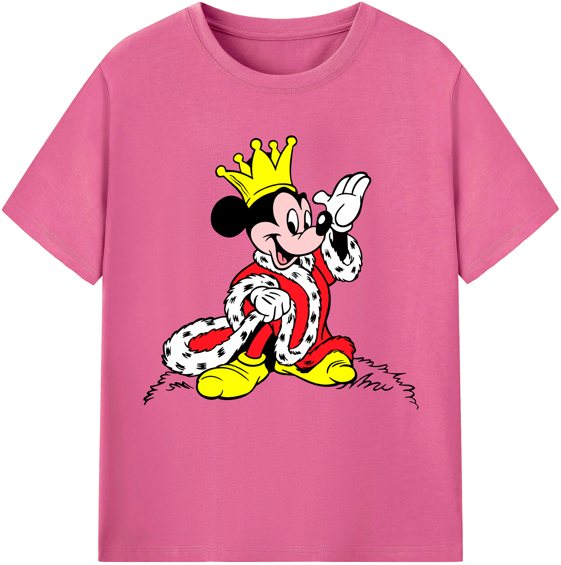 （画像用） ミッキーマウス Mickey Mouse レディースカジュアルプリントTシャツ（綿100％）