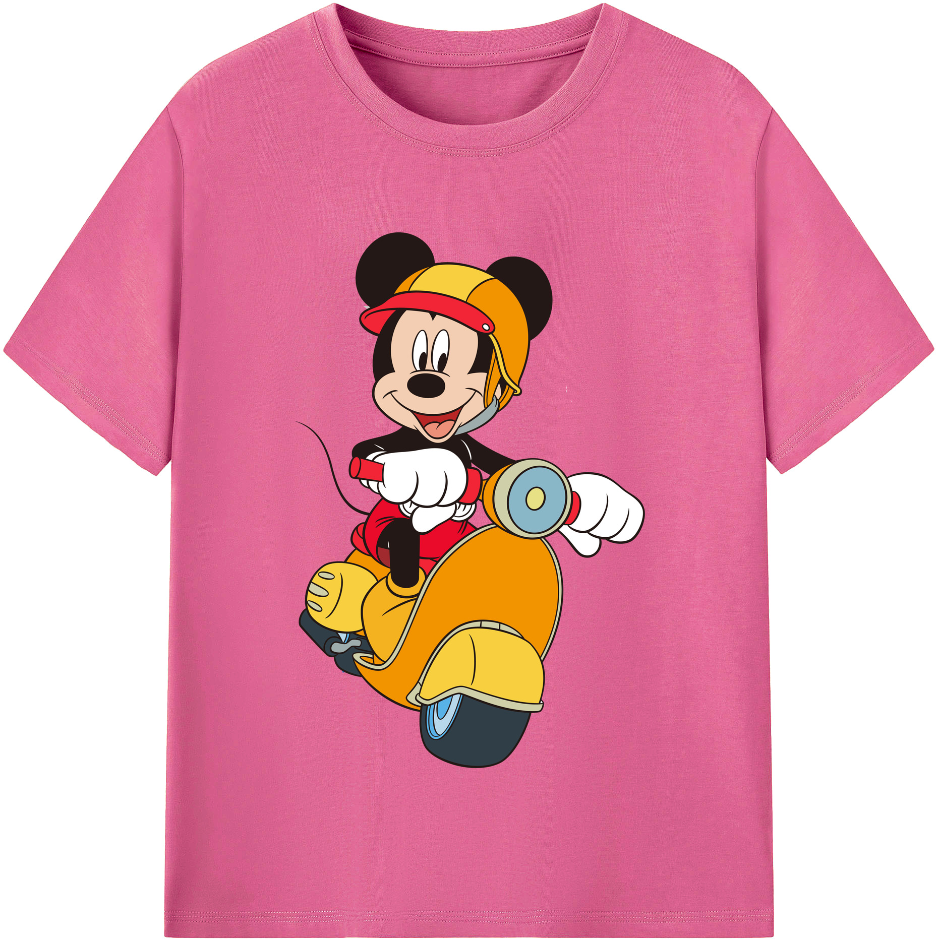 （画像用） ミッキーマウス Mickey Mouse レディースカジュアルプリントTシャツ（綿100％）