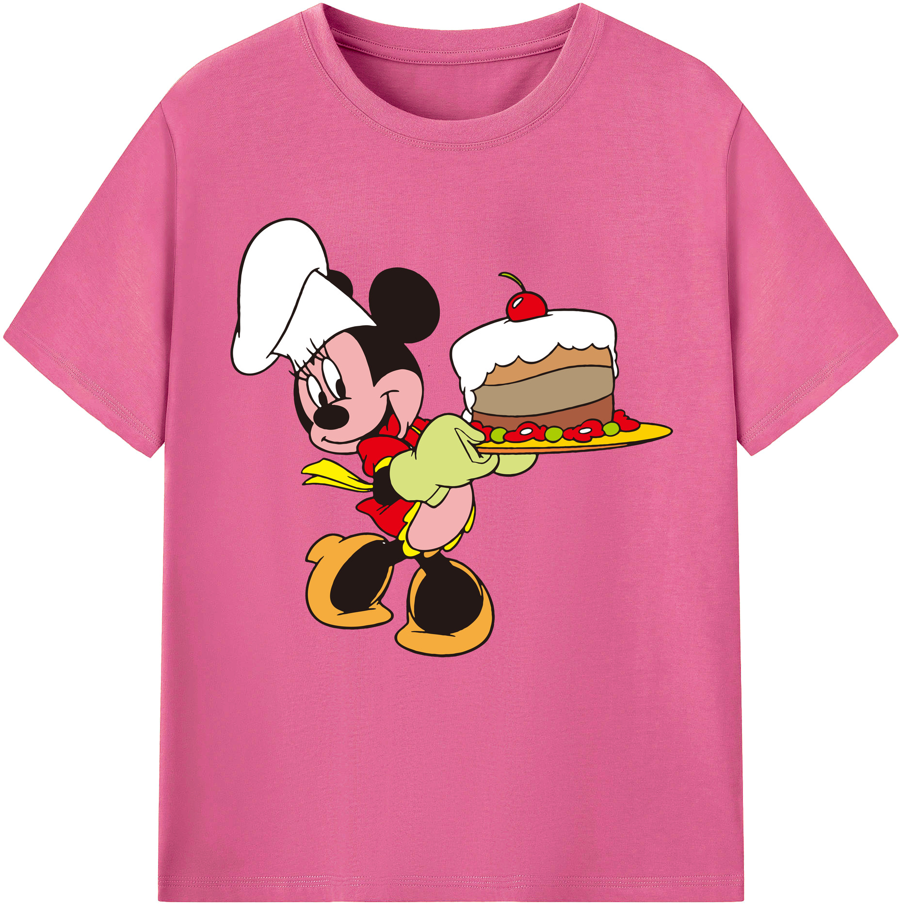（画像用） ミッキーマウス Mickey Mouse レディースカジュアルプリントTシャツ（綿100％）