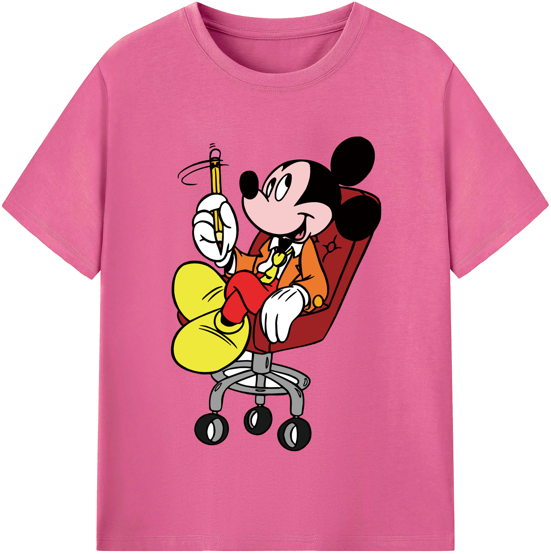 （画像用） ミッキーマウス Mickey Mouse レディースカジュアルプリントTシャツ（綿100％）