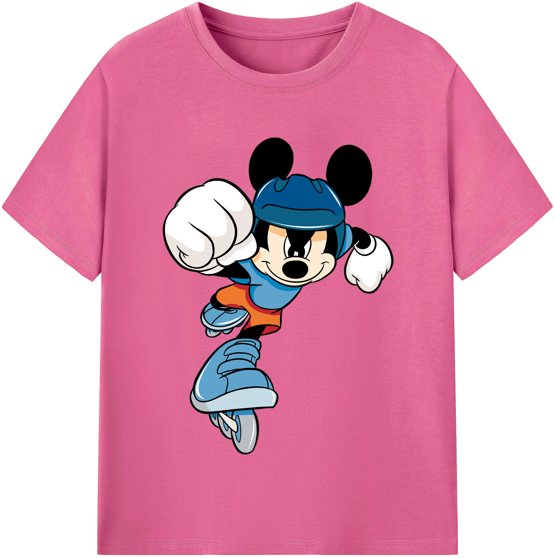（画像用） ミッキーマウス Mickey Mouse レディースカジュアルプリントTシャツ（綿100％）