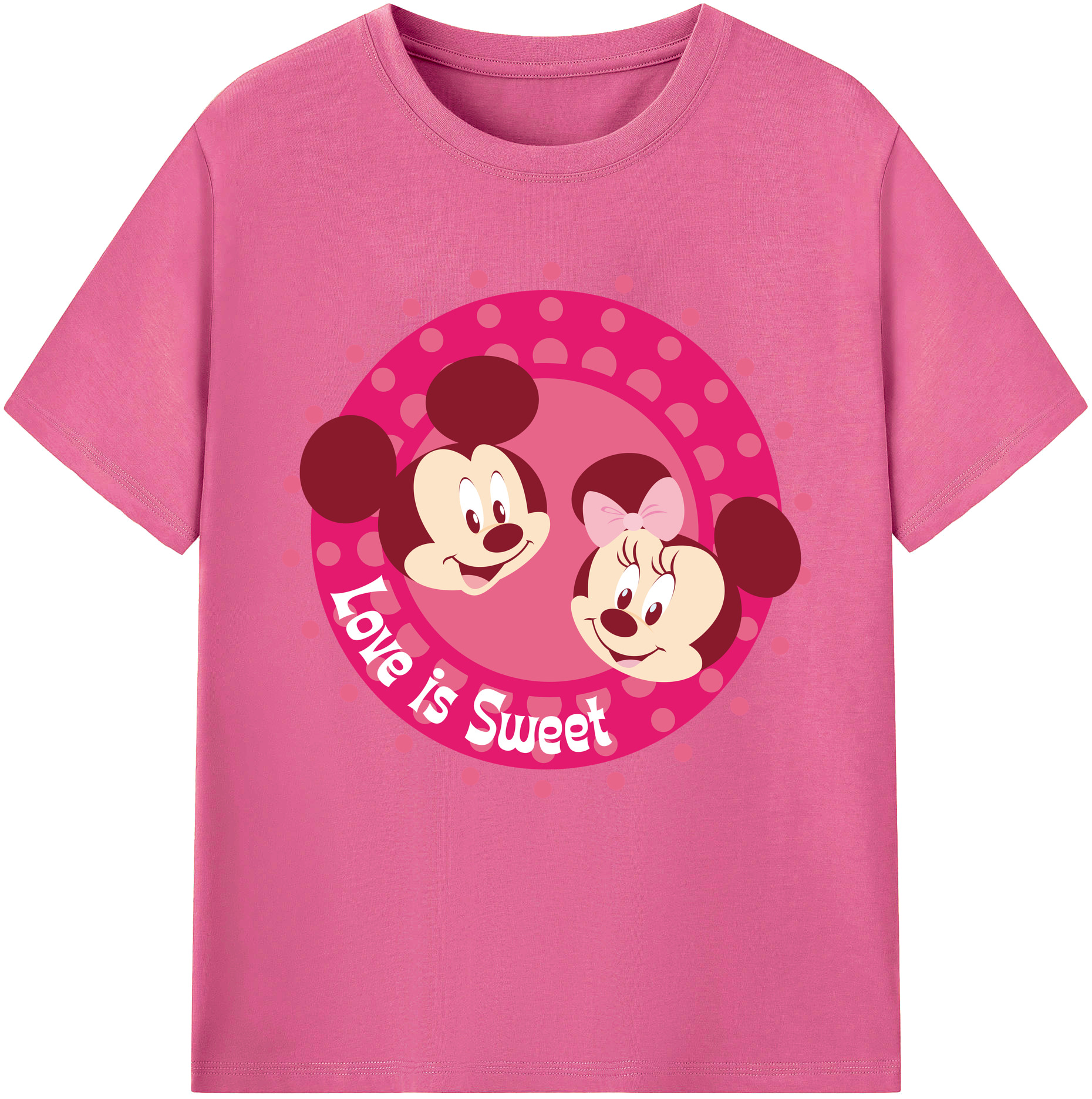（画像用） ミッキーマウス Mickey Mouse レディースカジュアルプリントTシャツ（綿100％）
