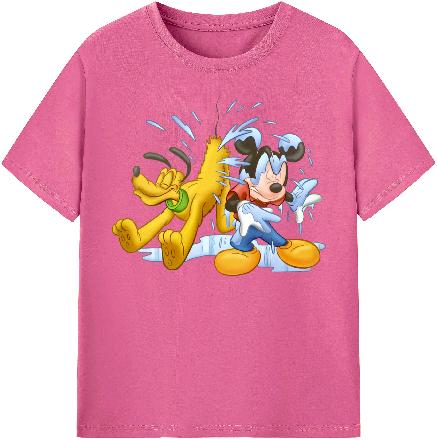 （画像用） ミッキーマウス Mickey Mouse レディースカジュアルプリントTシャツ（綿100％）
