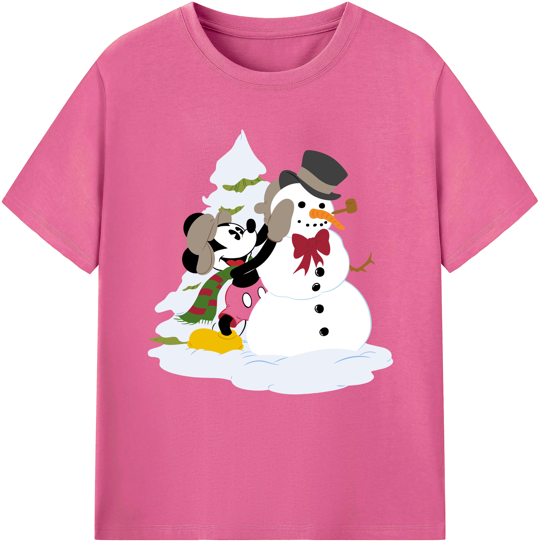 （画像用） ミッキーマウス Mickey Mouse レディースカジュアルプリントTシャツ（綿100％）