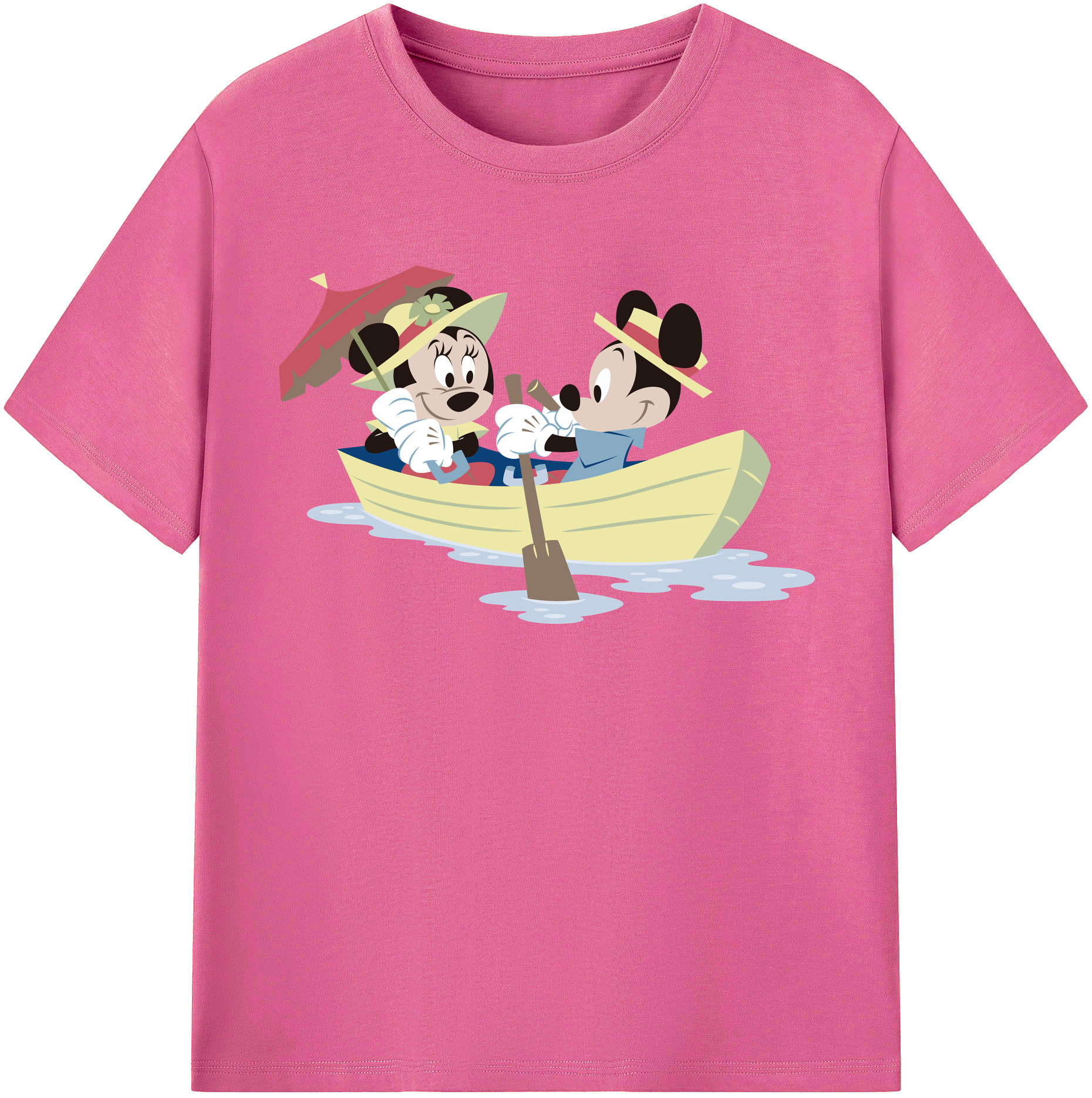 （画像用） ミッキーマウス Mickey Mouse レディースカジュアルプリントTシャツ（綿100％）