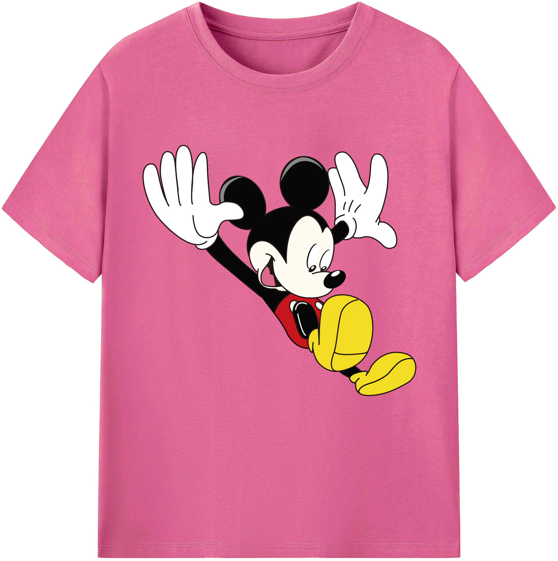 （画像用） ミッキーマウス Mickey Mouse レディースカジュアルプリントTシャツ（綿100％）