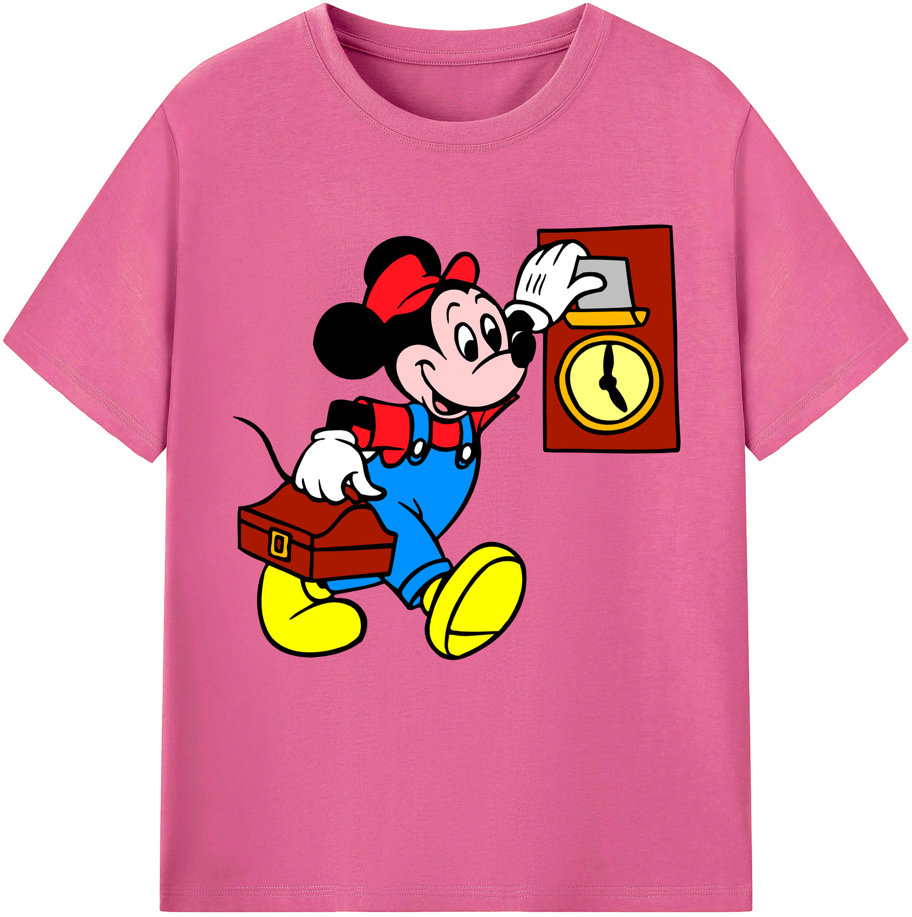 （画像用） ミッキーマウス Mickey Mouse レディースカジュアルプリントTシャツ（綿100％）
