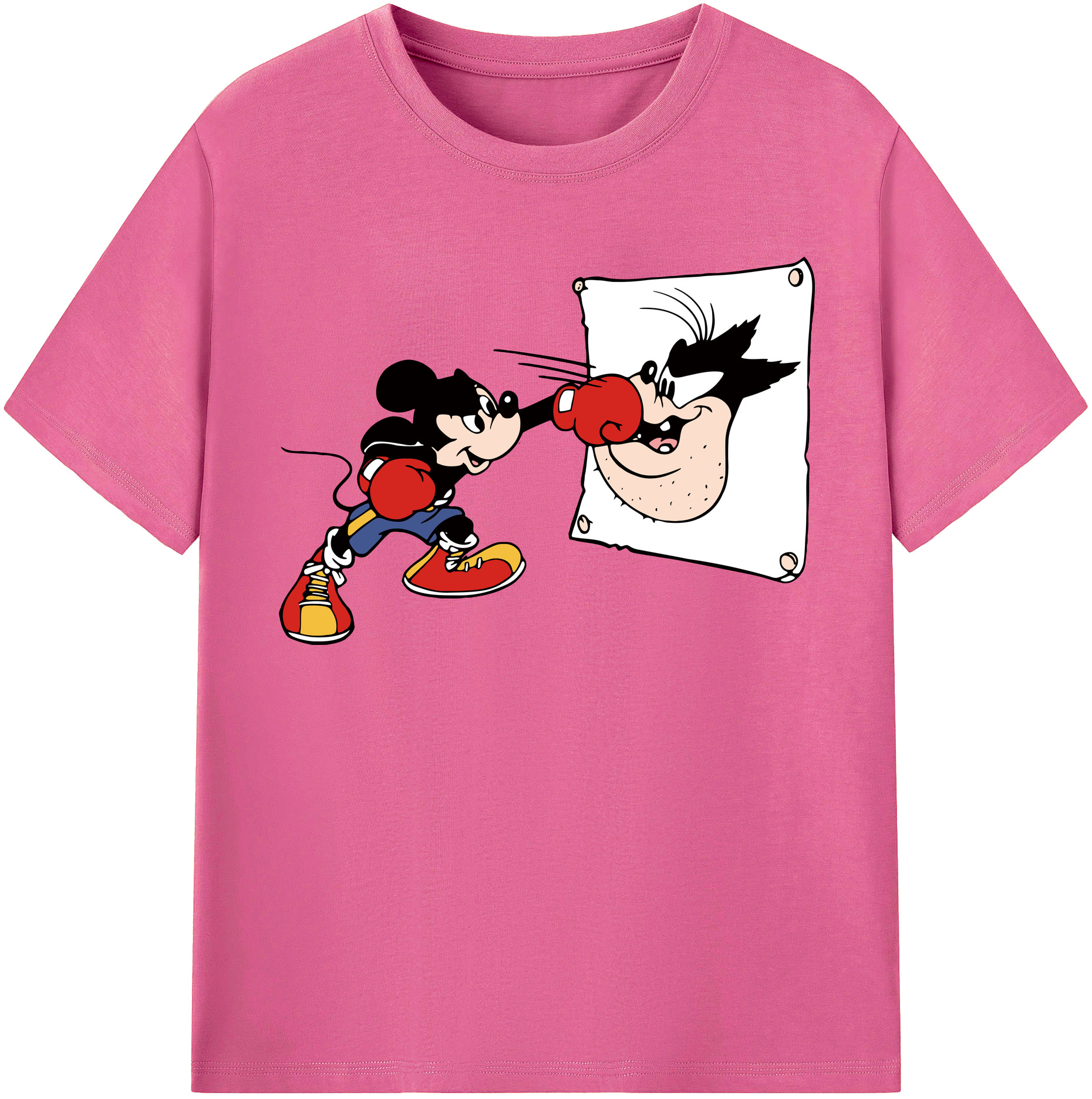 （画像用） ミッキーマウス Mickey Mouse レディースカジュアルプリントTシャツ（綿100％）