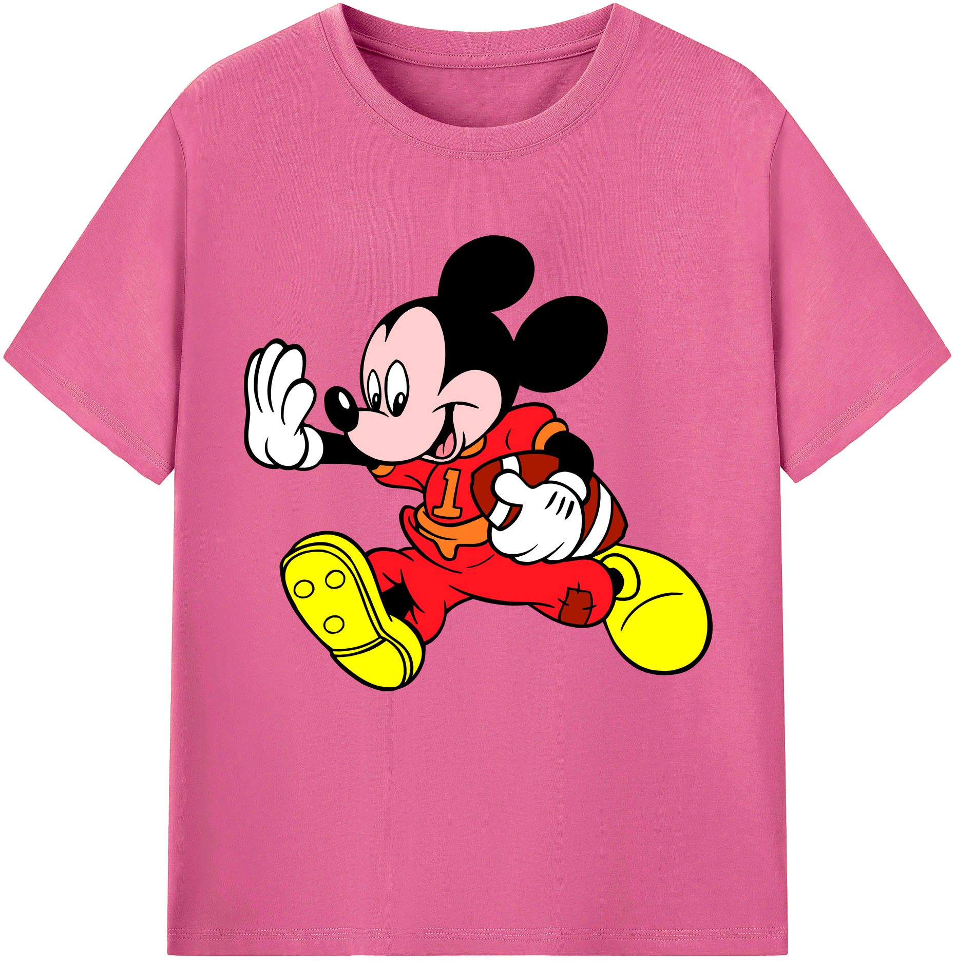（画像用） ミッキーマウス Mickey Mouse レディースカジュアルプリントTシャツ（綿100％）
