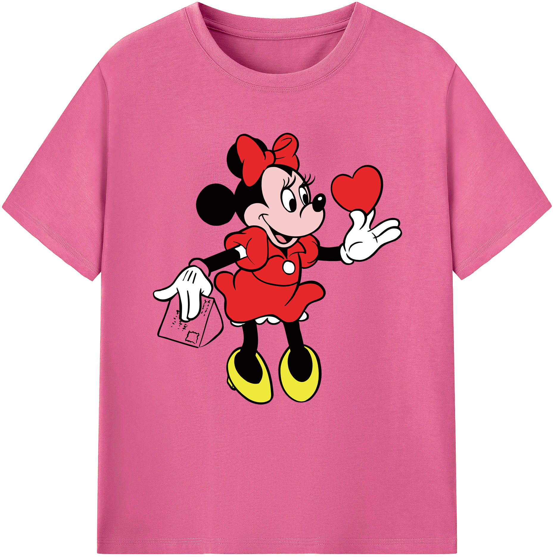 （画像用） ミッキーマウス Mickey Mouse レディースカジュアルプリントTシャツ（綿100％）