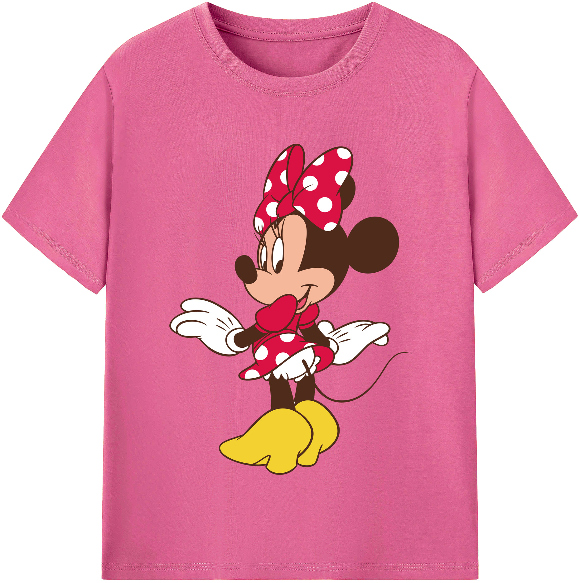 （画像用） ミッキーマウス Mickey Mouse レディースカジュアルプリントTシャツ（綿100％）