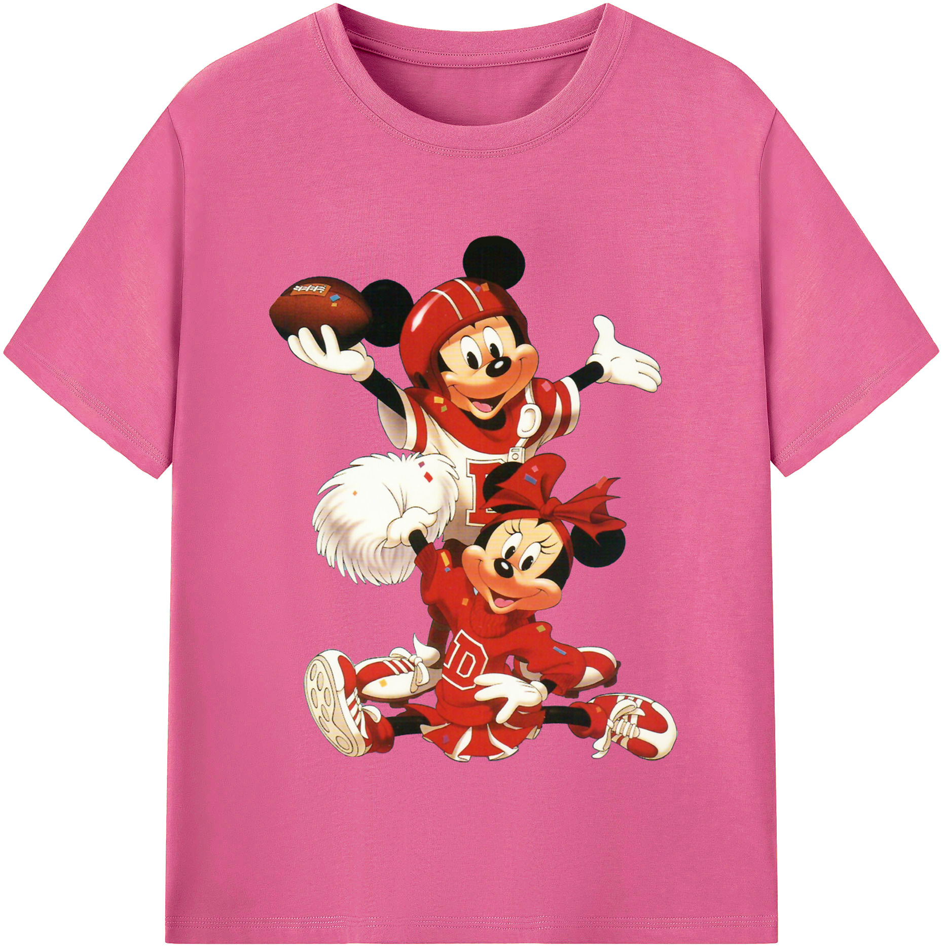 （画像用） ミッキーマウス Mickey Mouse レディースカジュアルプリントTシャツ（綿100％）