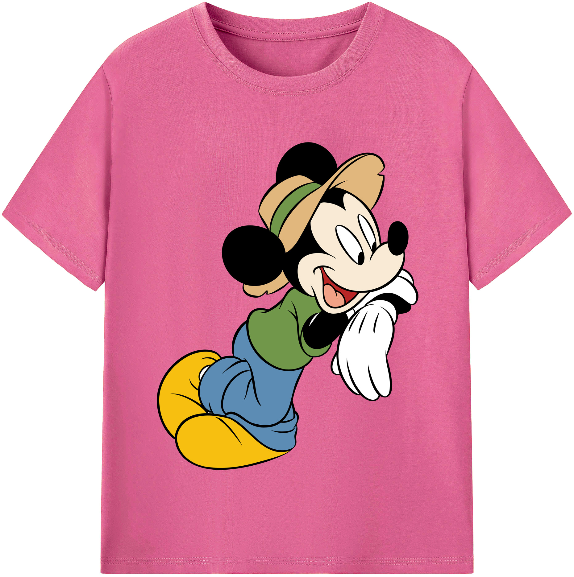 （画像用） ミッキーマウス Mickey Mouse レディースカジュアルプリントTシャツ（綿100％）