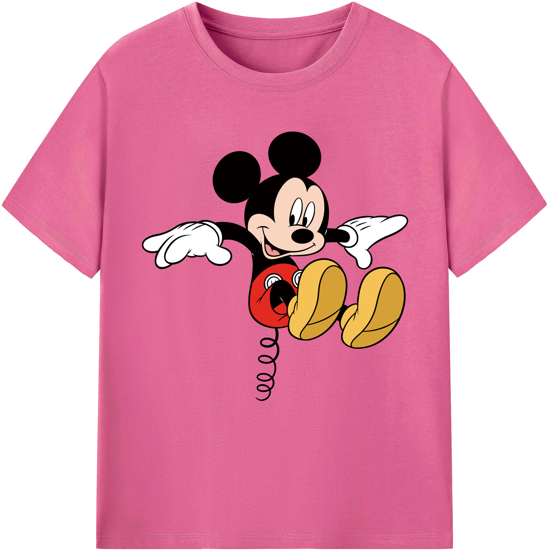 （画像用） ミッキーマウス Mickey Mouse レディースカジュアルプリントTシャツ（綿100％）