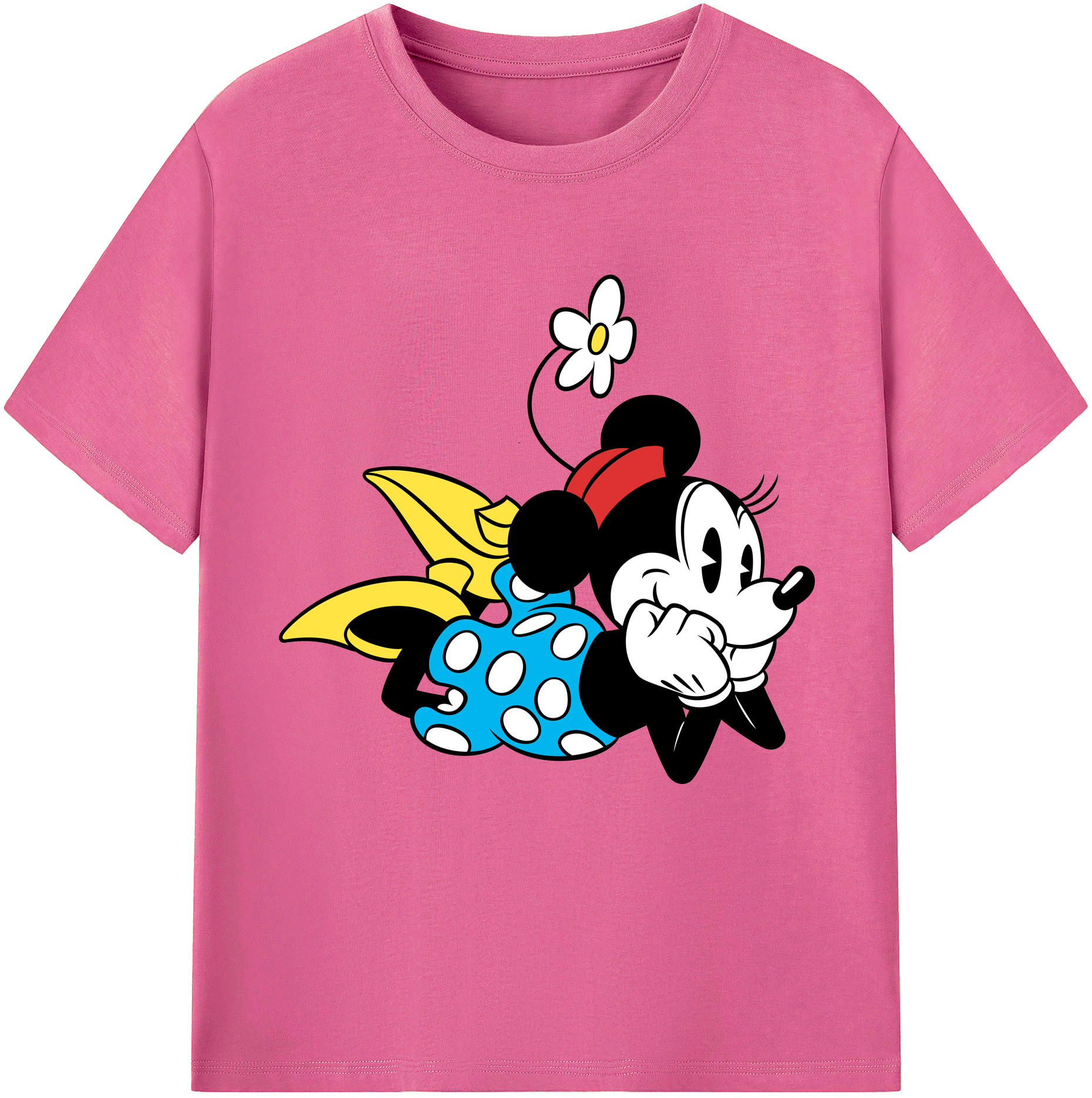 （画像用） ミッキーマウス Mickey Mouse レディースカジュアルプリントTシャツ（綿100％）