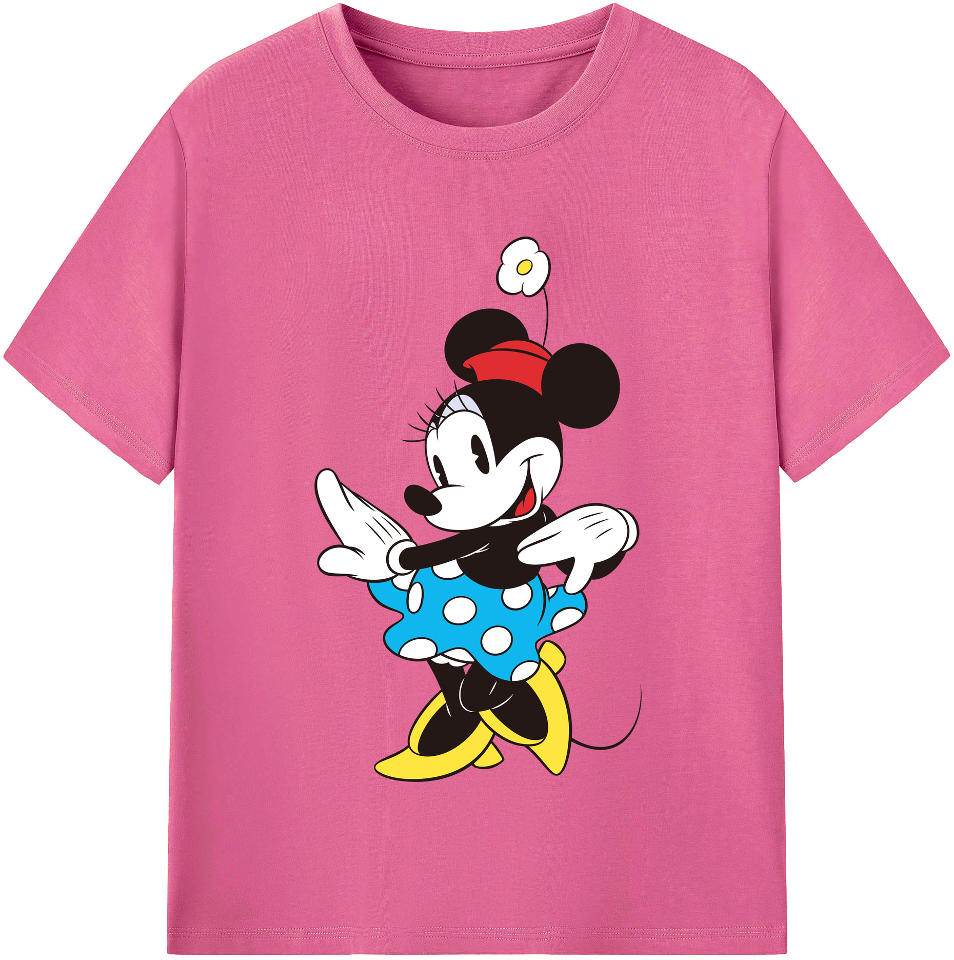 （画像用） ミッキーマウス Mickey Mouse レディースカジュアルプリントTシャツ（綿100％）