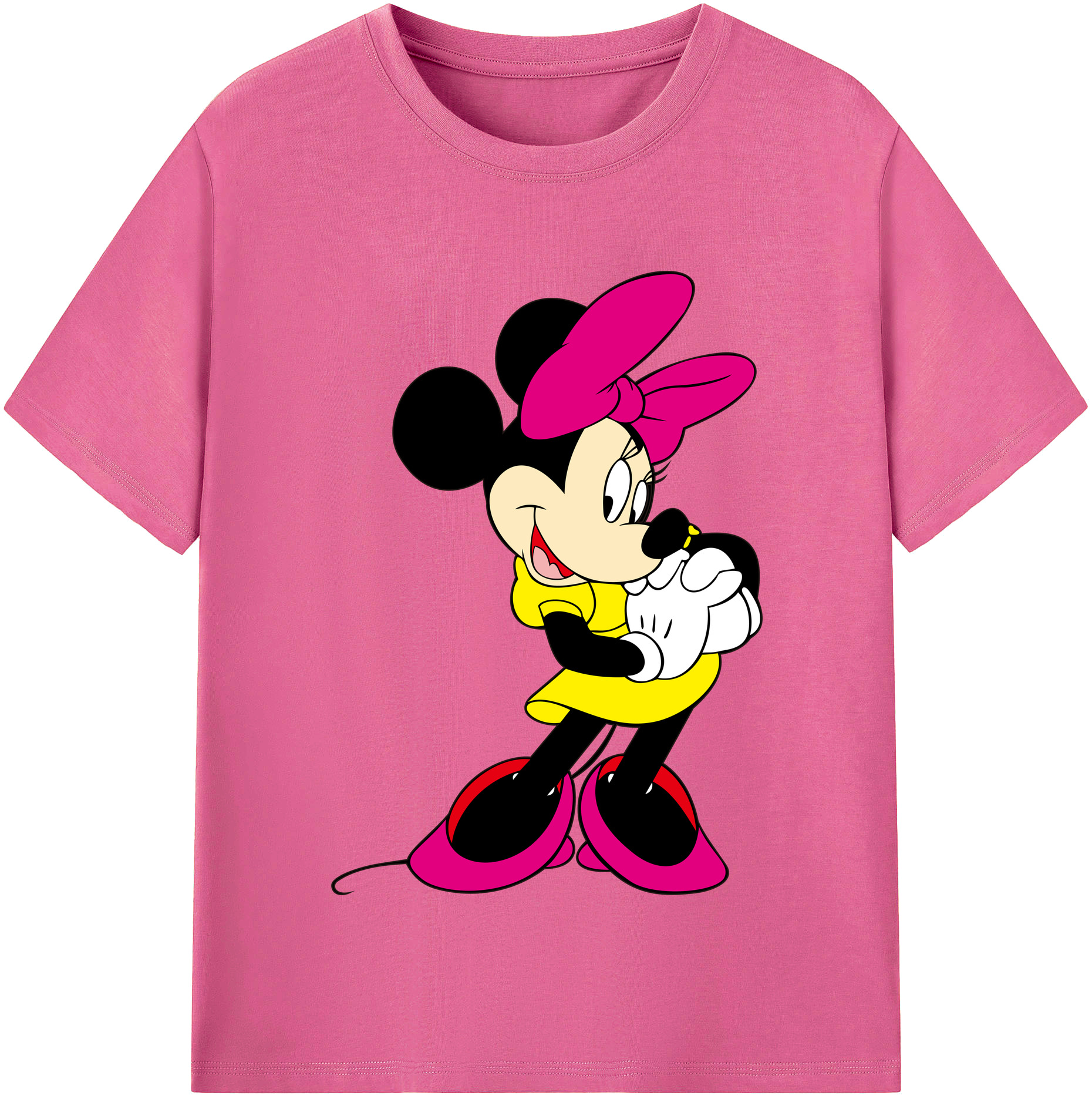 （画像用） ミッキーマウス Mickey Mouse レディースカジュアルプリントTシャツ（綿100％）