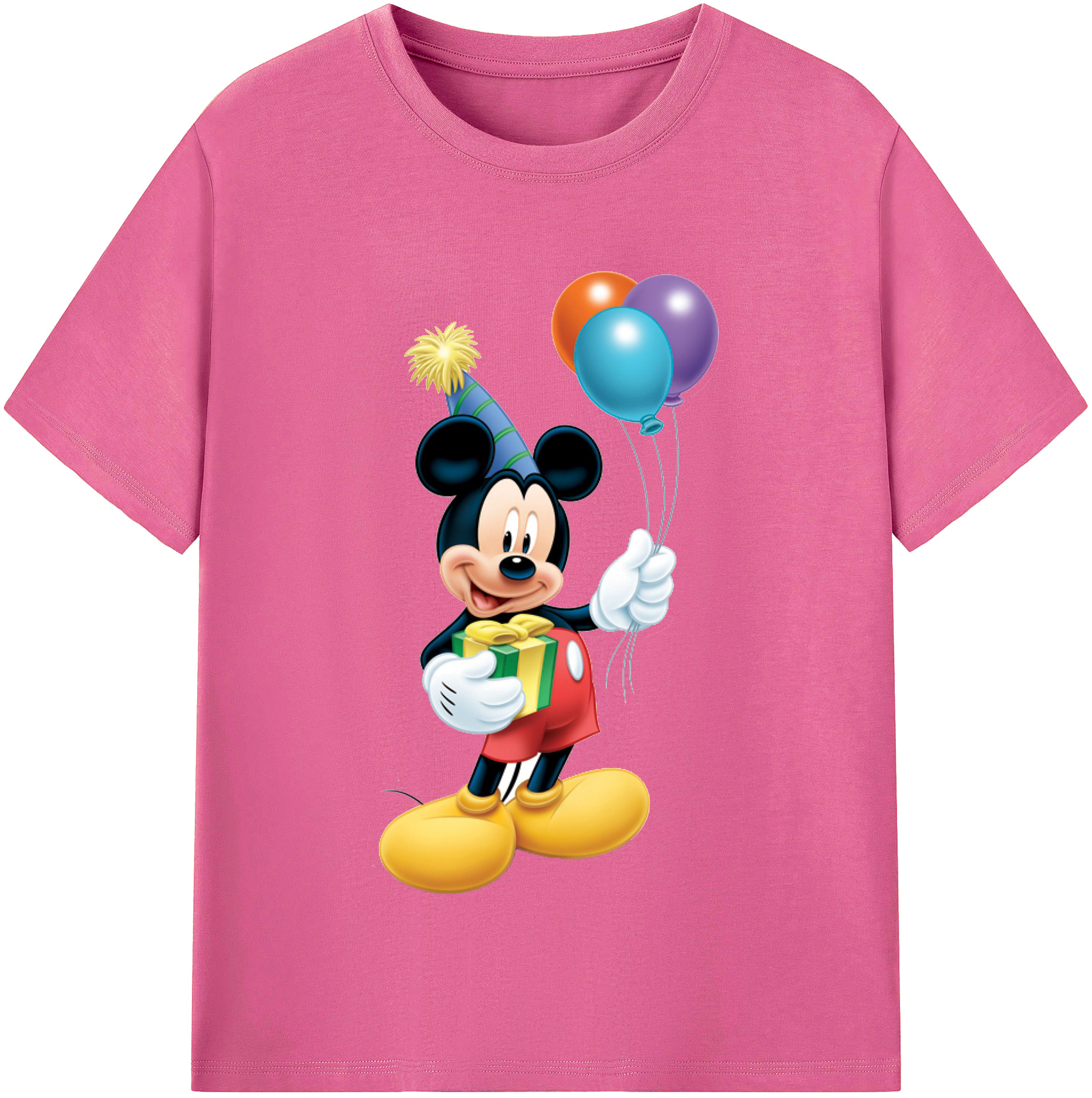 （画像用） ミッキーマウス Mickey Mouse レディースカジュアルプリントTシャツ（綿100％）