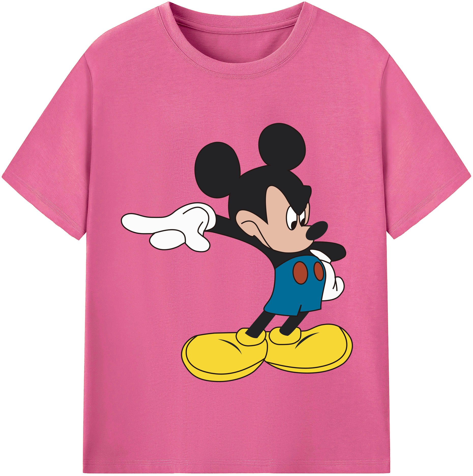 （画像用） ミッキーマウス Mickey Mouse レディースカジュアルプリントTシャツ（綿100％）