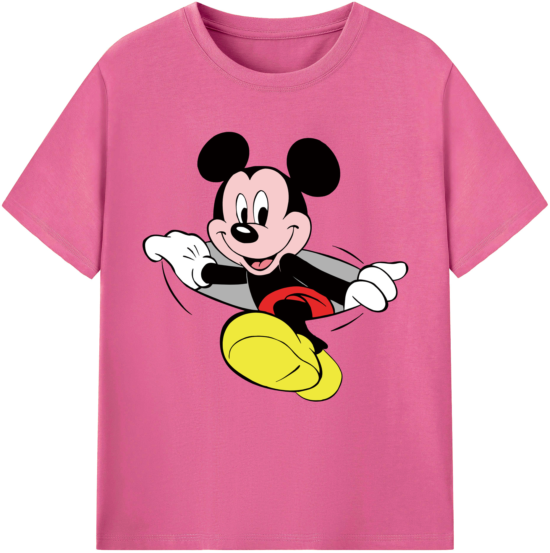 （画像用） ミッキーマウス Mickey Mouse レディースカジュアルプリントTシャツ（綿100％）