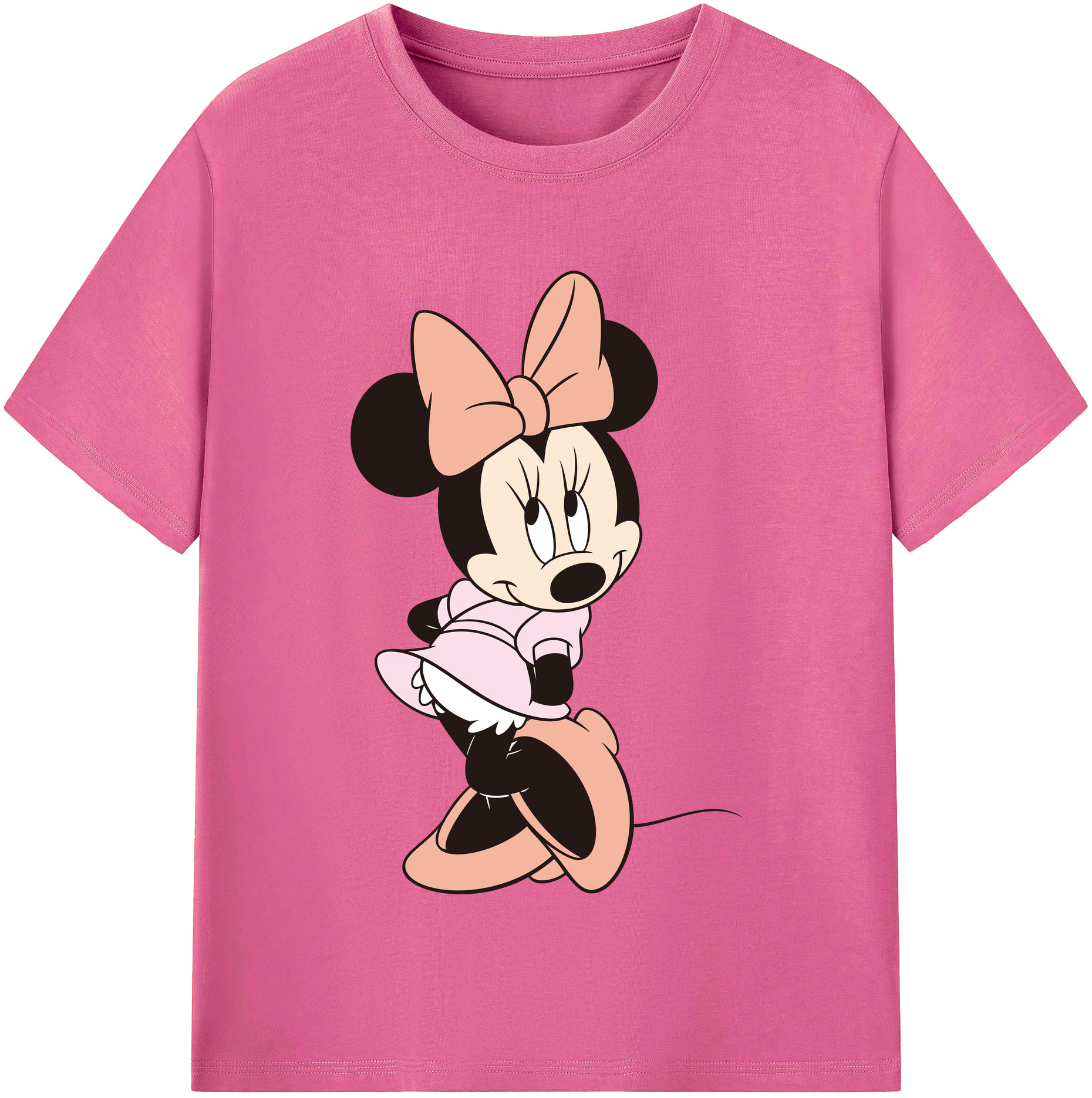 （画像用） ミッキーマウス Mickey Mouse レディースカジュアルプリントTシャツ（綿100％）