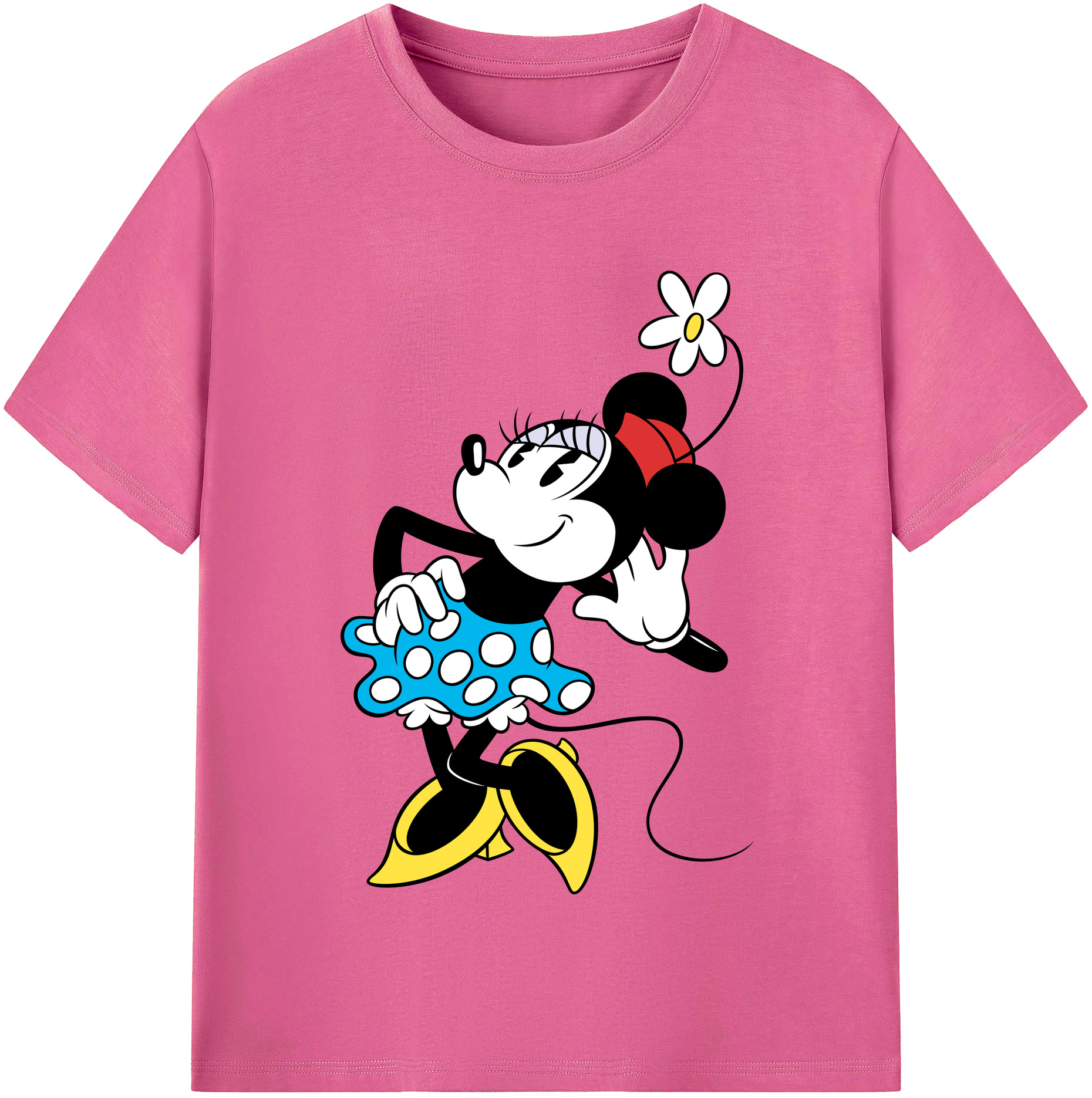 （画像用） ミッキーマウス Mickey Mouse レディースカジュアルプリントTシャツ（綿100％）