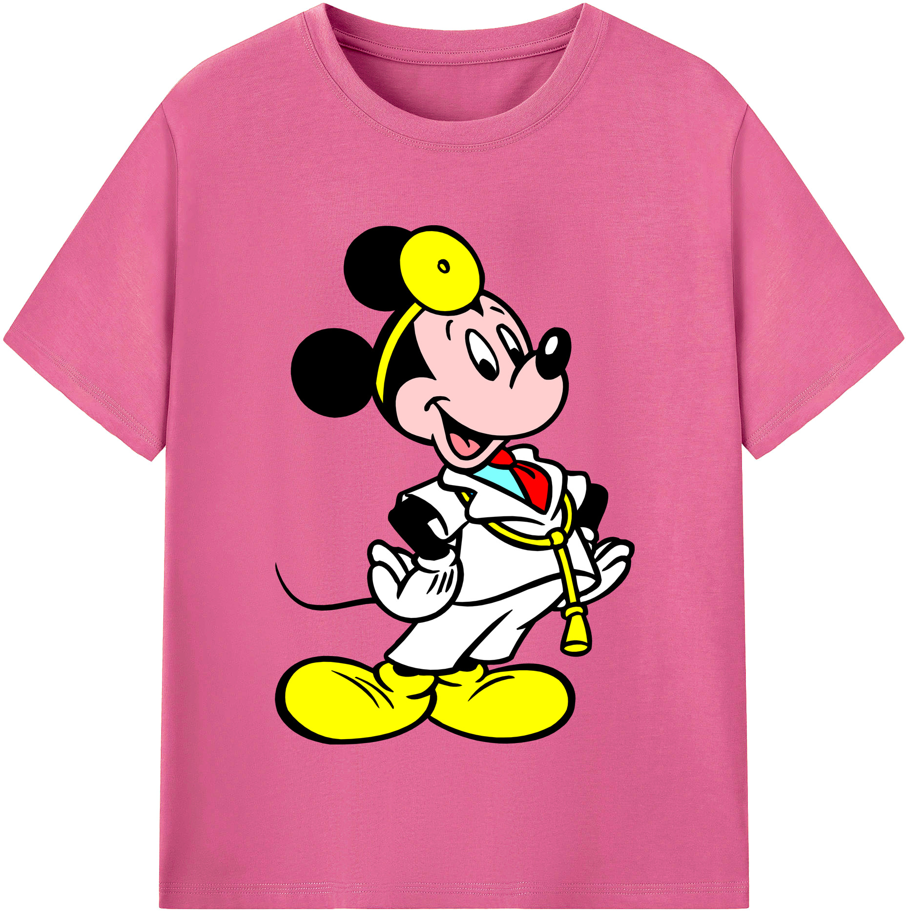 （画像用） ミッキーマウス Mickey Mouse レディースカジュアルプリントTシャツ（綿100％）